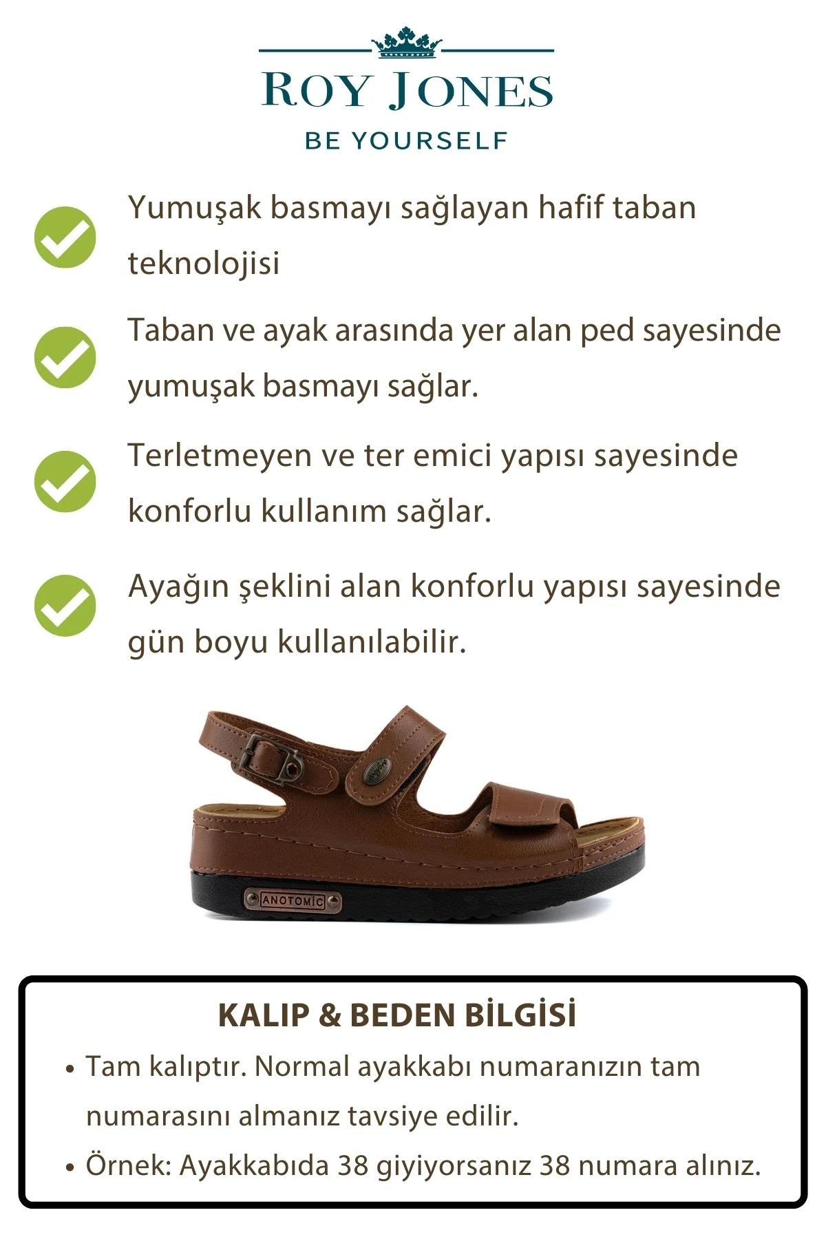 3014 Ortopedik Çift Bantlı Tokalı Kadın Sandalet - Görsel 4