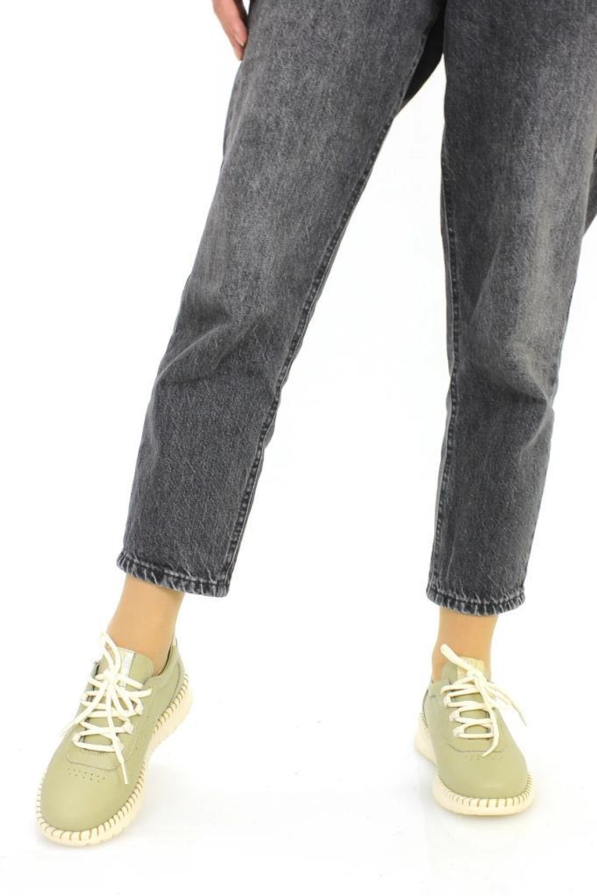 D25ya 3275 Hakiki Deri Bağcıklı Kadın Ayakkabı - Görsel 5