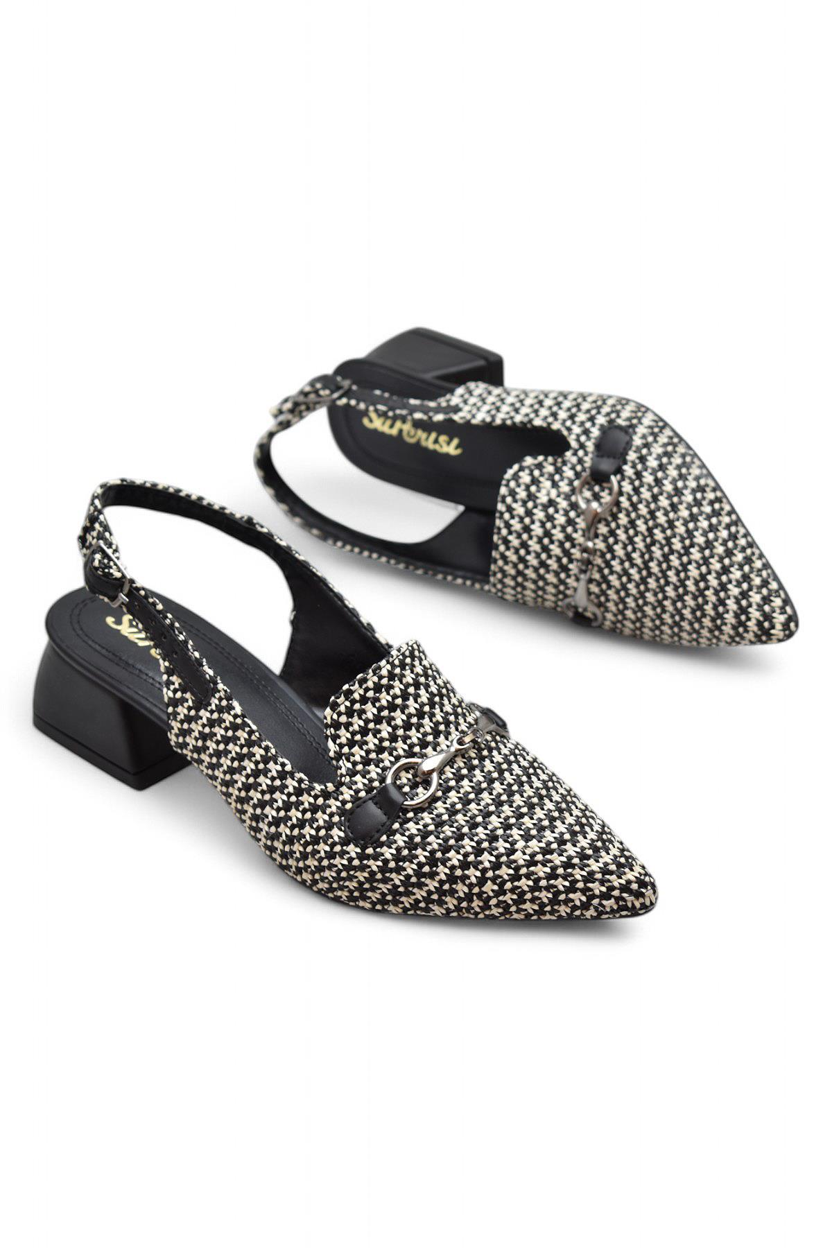 9828 Kadın Topuklu Ayakkabı 4 cm Kalın Topuk Abiye Düğün Nişan Kına Gecesi Ayakkabısı - Görsel 2