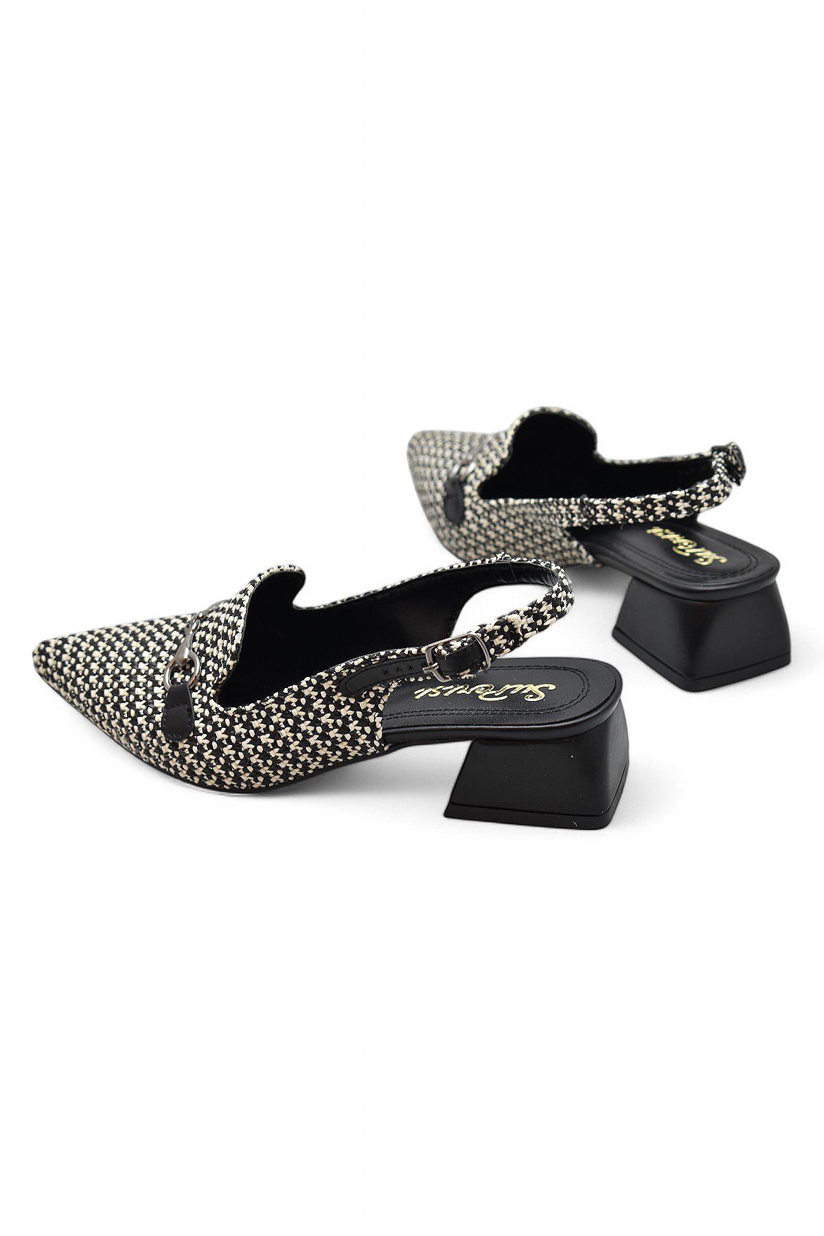 9828 Kadın Topuklu Ayakkabı 4 cm Kalın Topuk Abiye Düğün Nişan Kına Gecesi Ayakkabısı - Görsel 5