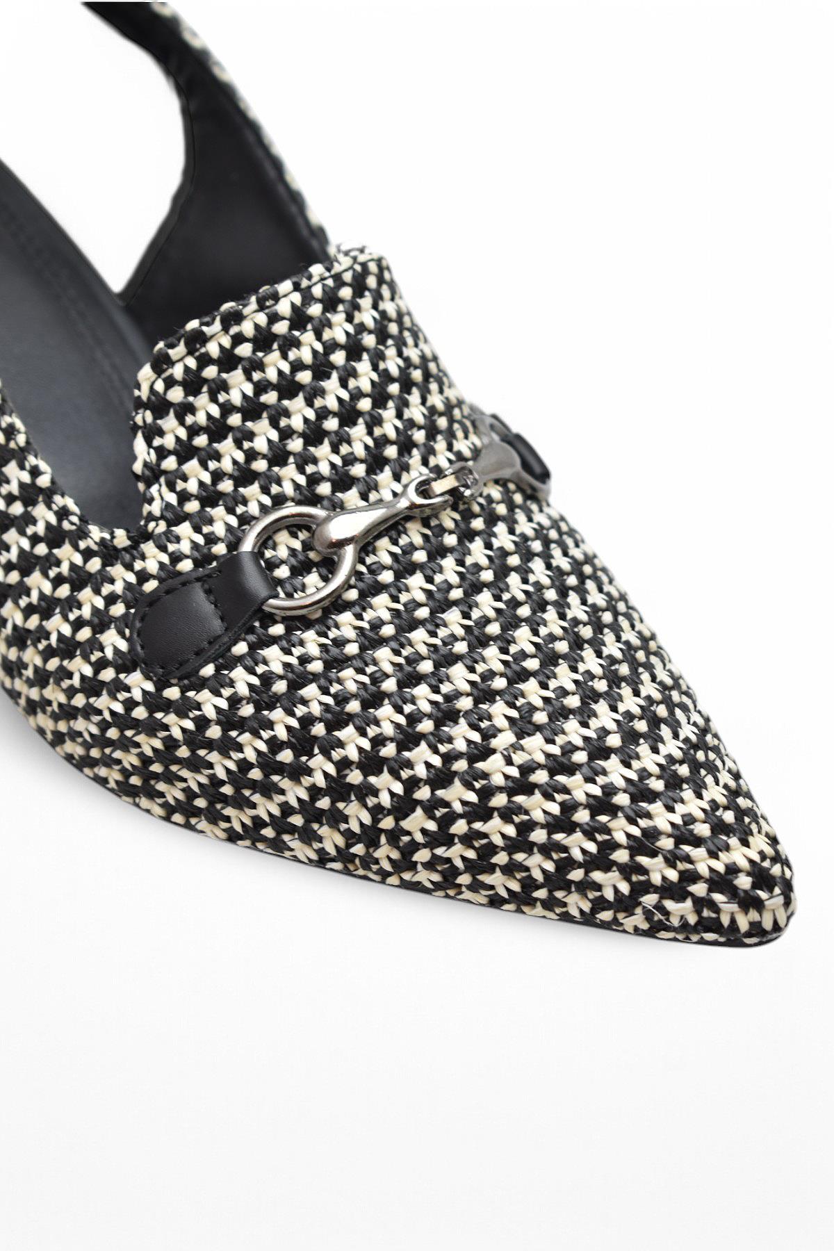 9828 Kadın Topuklu Ayakkabı 4 cm Kalın Topuk Abiye Düğün Nişan Kına Gecesi Ayakkabısı - Görsel 6