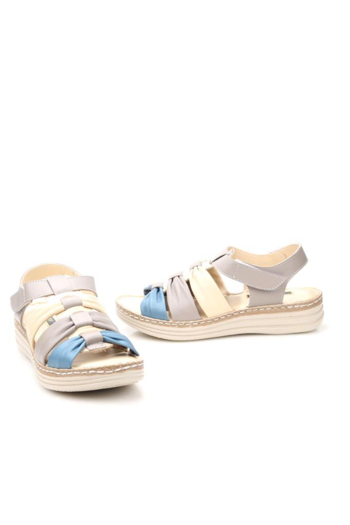 Pisagor Ps-327000 Kadın Ortopedik Deri Sandalet - Görsel 4