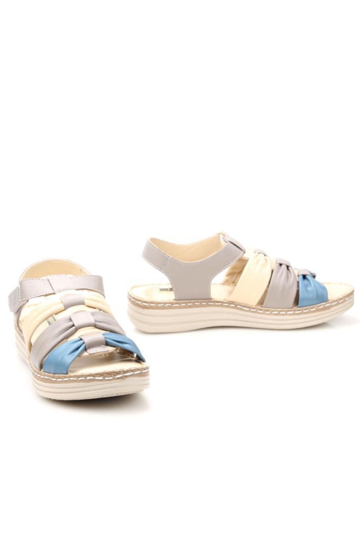 Pisagor Ps-327000 Kadın Ortopedik Deri Sandalet - Görsel 5