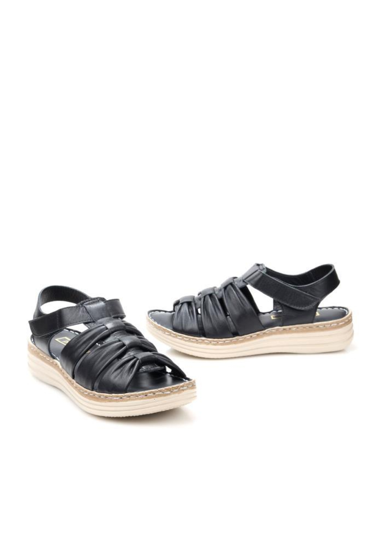 Pisagor Ps-327000 Kadın Ortopedik Deri Sandalet - Görsel 4