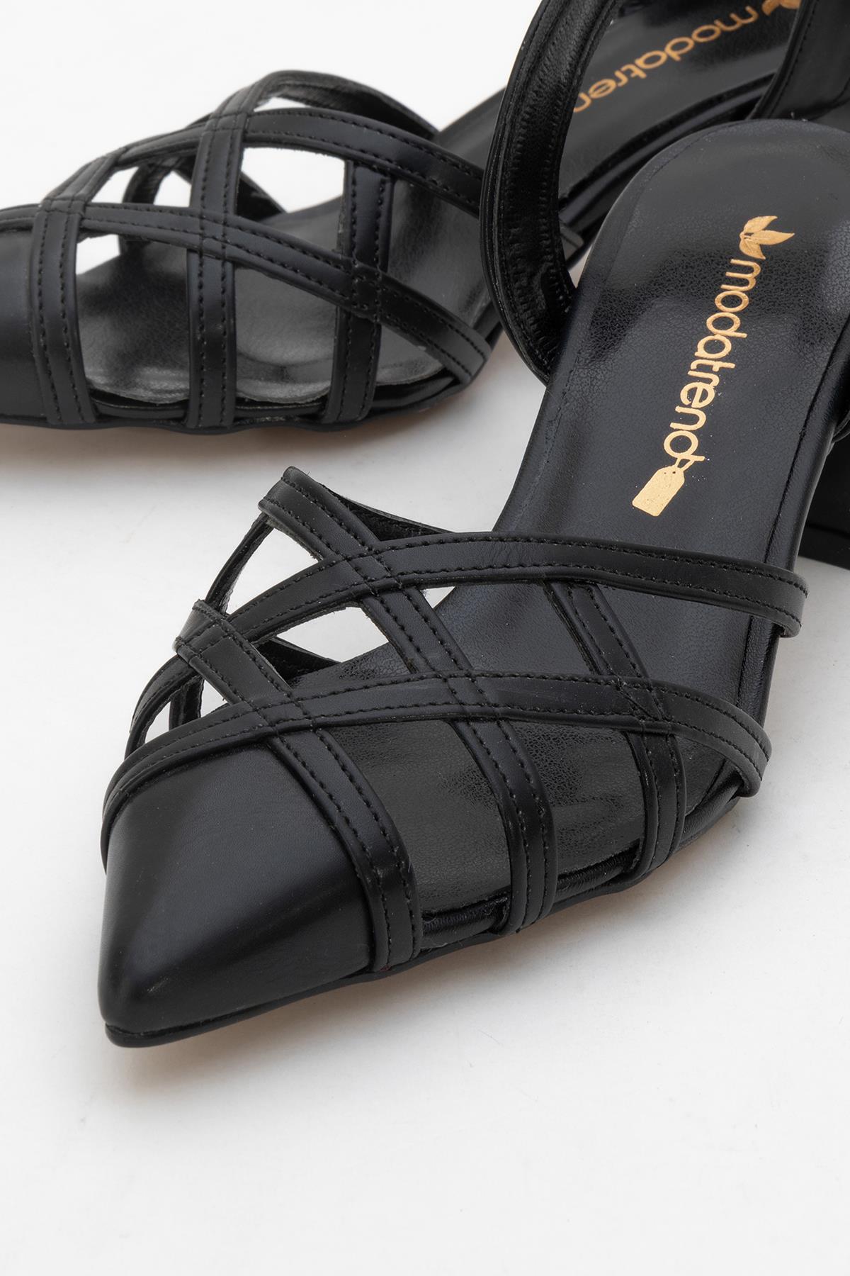 Kadın Topuklu Sandalet SİYAH CİLT - Görsel 4