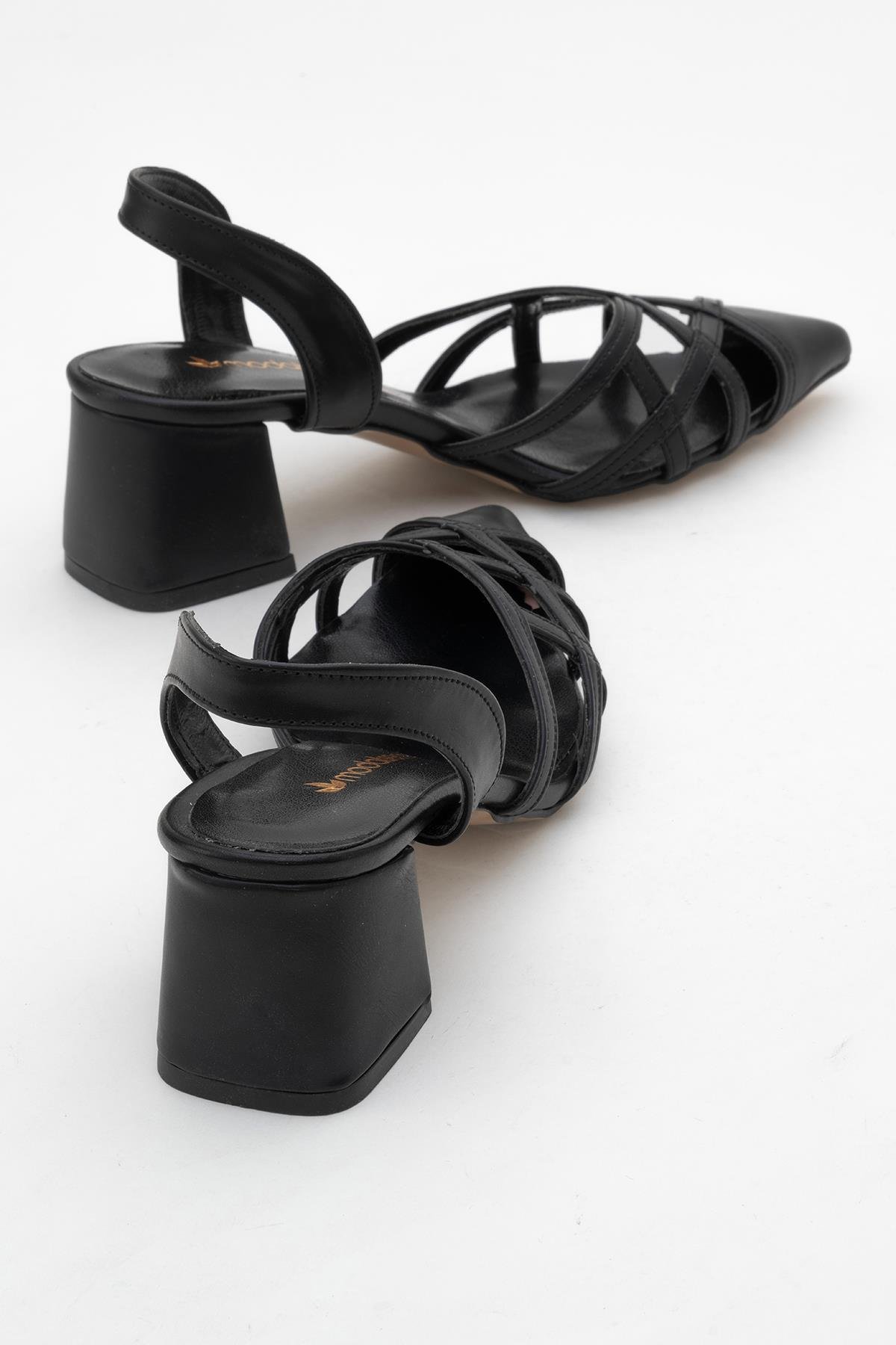Kadın Topuklu Sandalet SİYAH CİLT - Görsel 5
