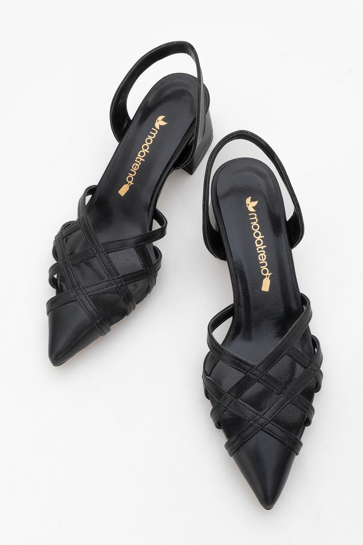 Kadın Topuklu Sandalet SİYAH CİLT - Görsel 6