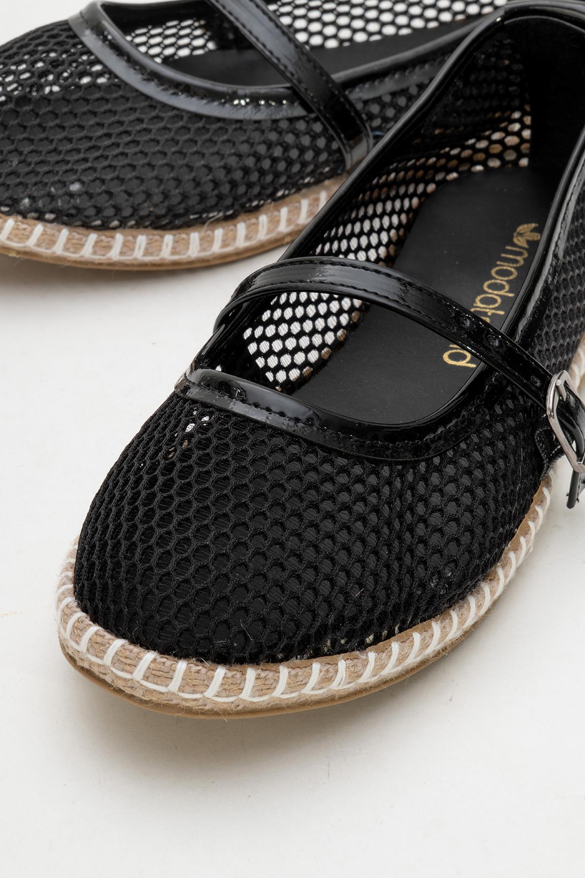 Fileli Kutlu Tek Biyeli Kadın Babet SİYAH - Görsel 4