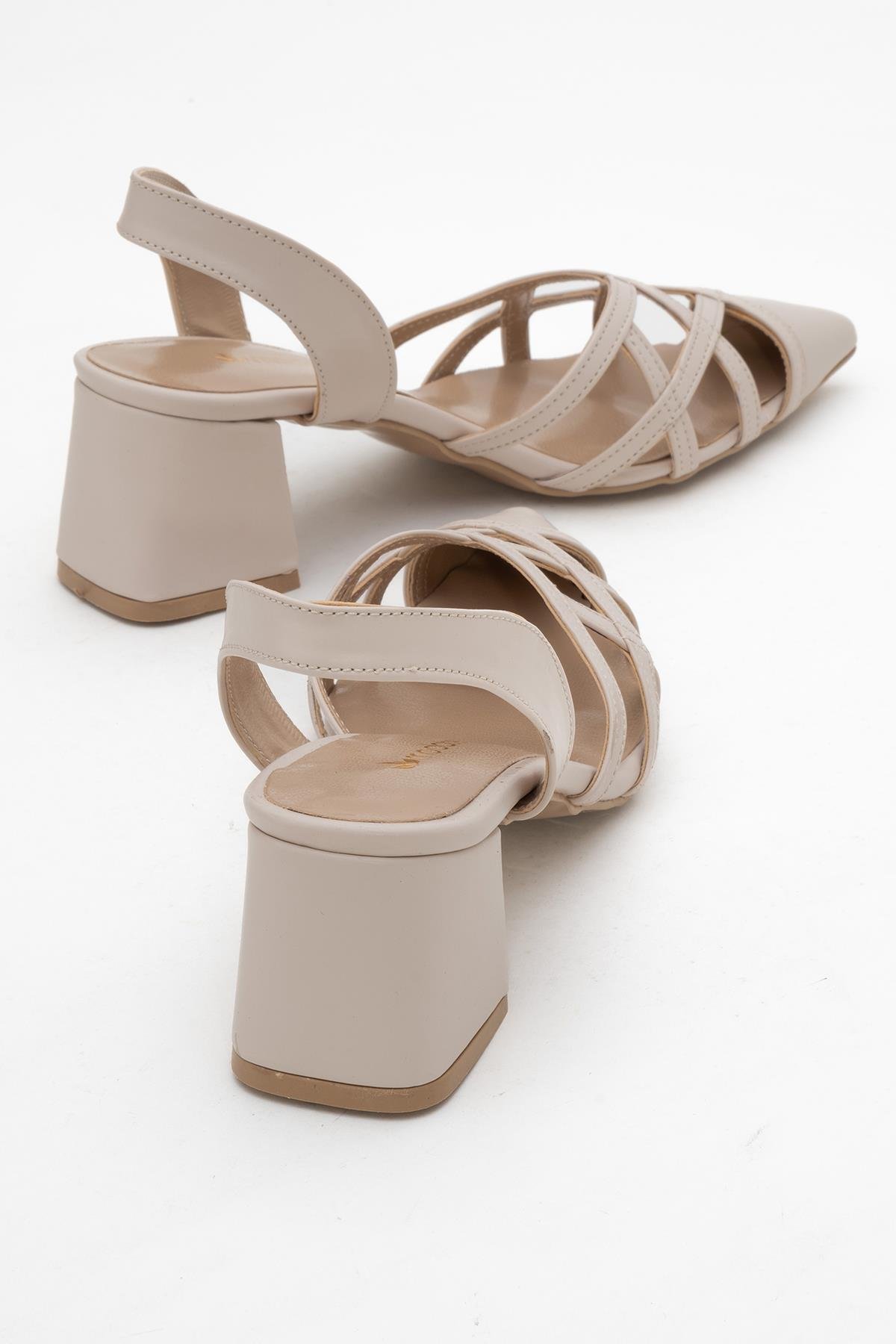 Kadın Topuklu Sandalet BEJ CİLT - Görsel 5