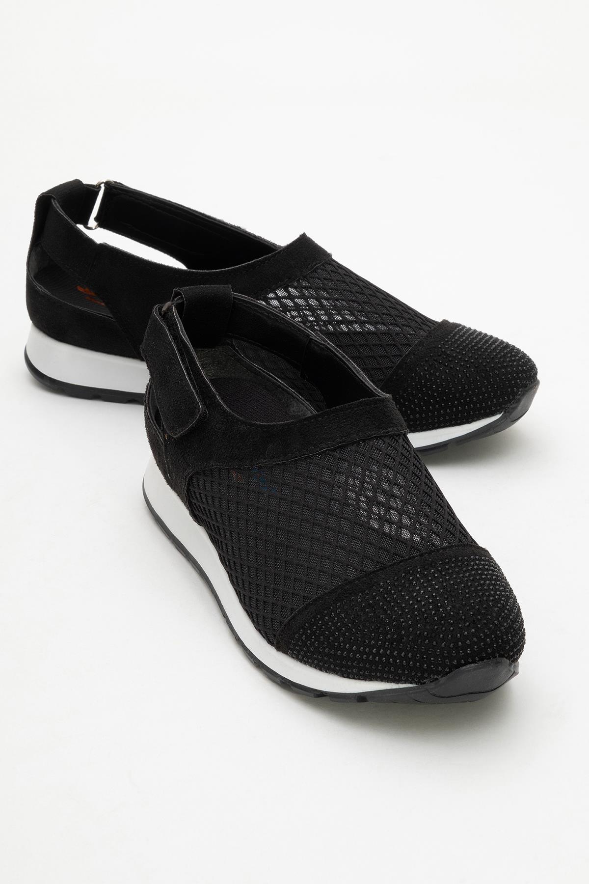 Kadın Triko Fileli Babet SİYAH - Görsel 2