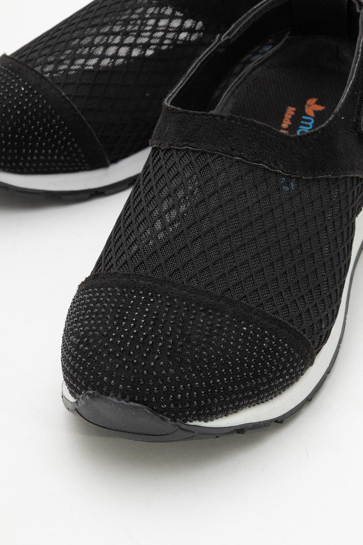 Kadın Triko Fileli Babet SİYAH - Görsel 4