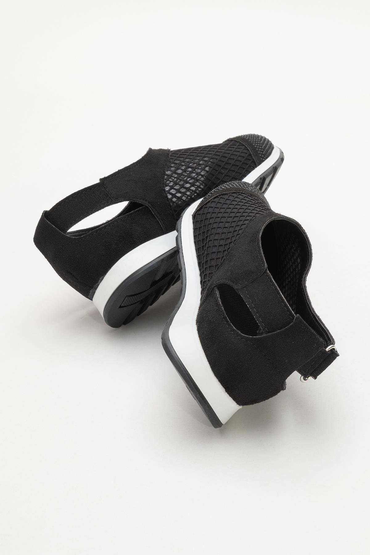 Kadın Triko Fileli Babet SİYAH - Görsel 5