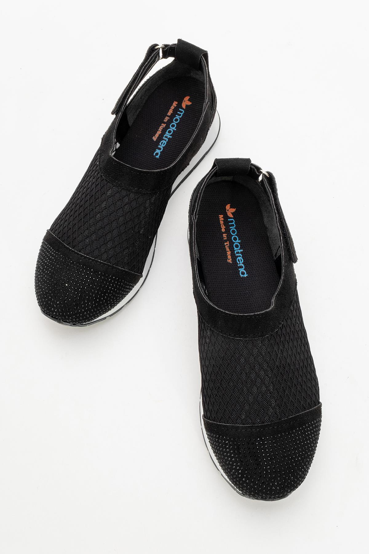 Kadın Triko Fileli Babet SİYAH - Görsel 6