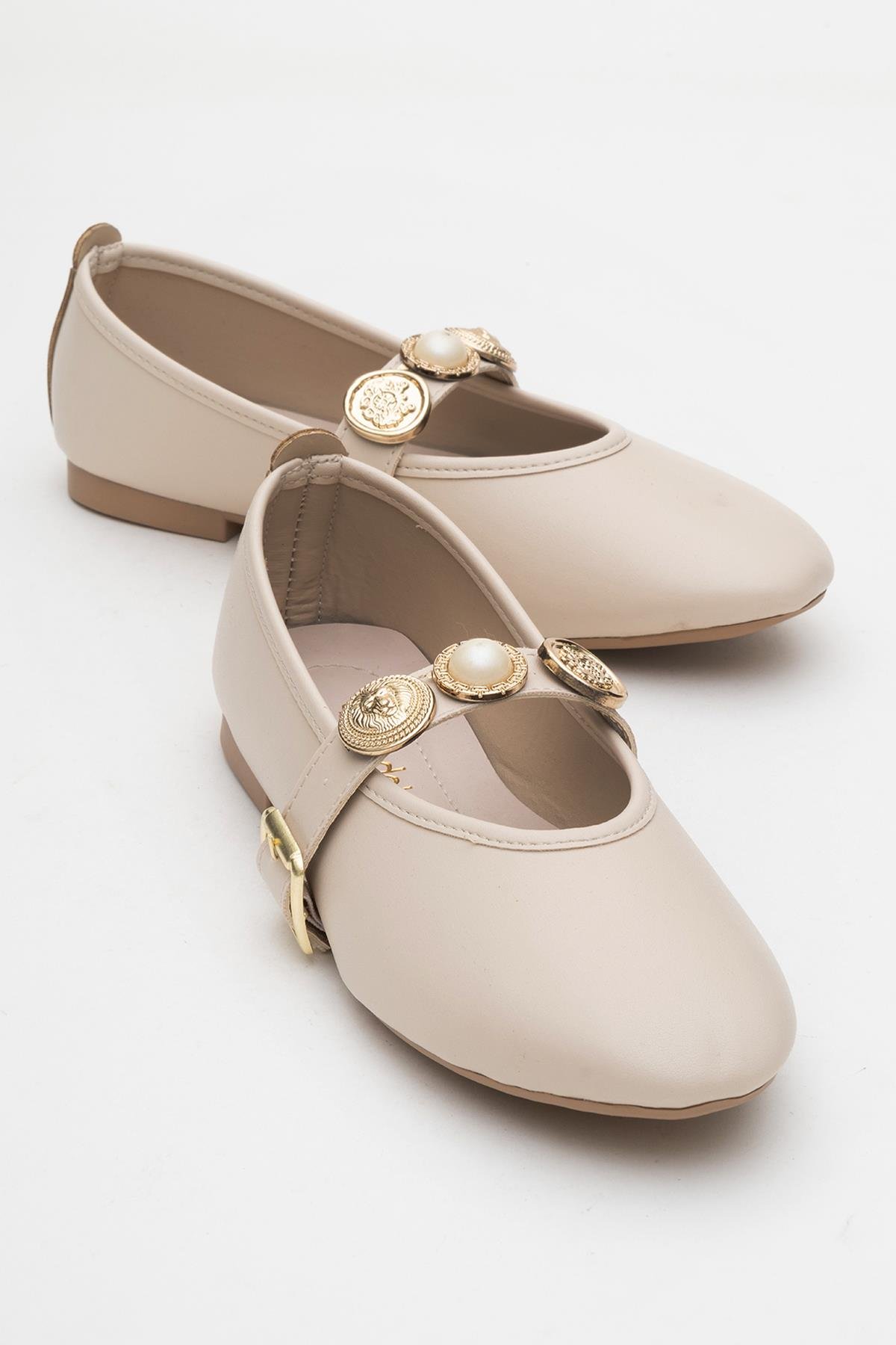 Kadın Kemerli Armalı Tek Biyeli Küt Burunlu Babet TEN - Görsel 2