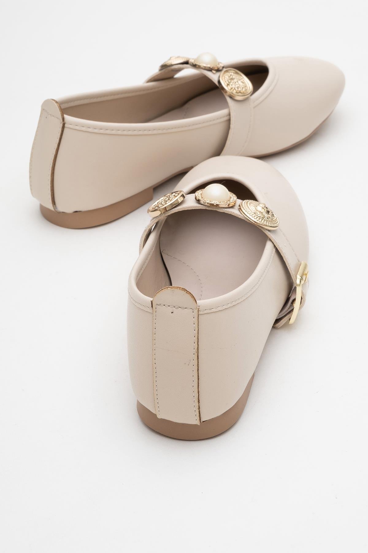 Kadın Kemerli Armalı Tek Biyeli Küt Burunlu Babet TEN - Görsel 5