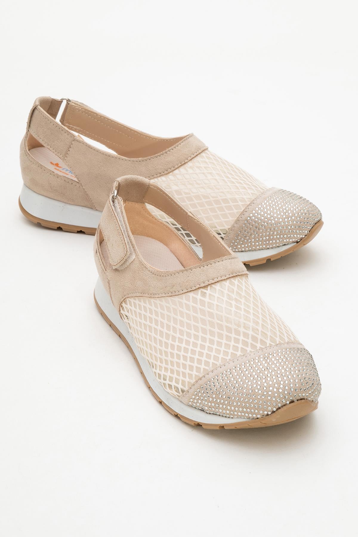 Kadın Triko Fileli Babet BEJ - Görsel 2