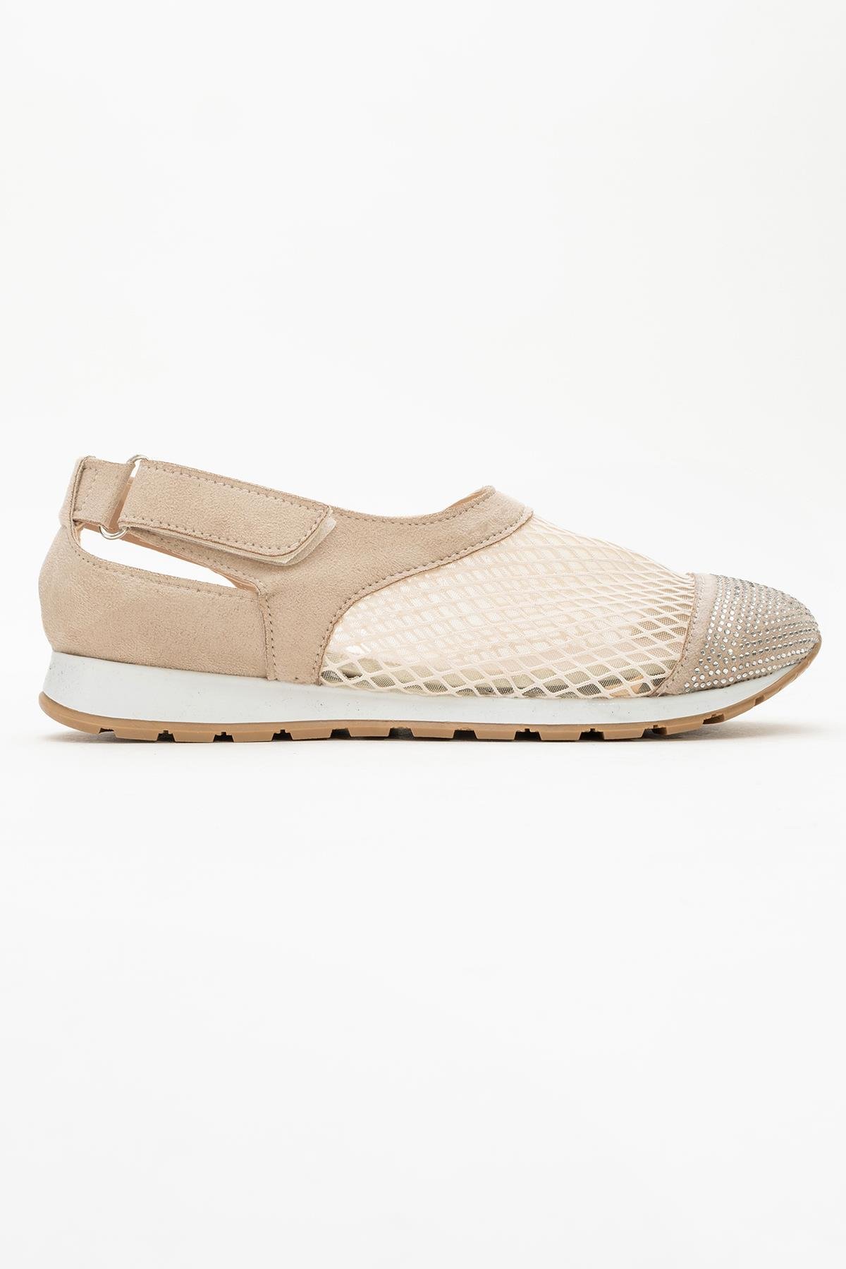 Kadın Triko Fileli Babet BEJ - Görsel 3