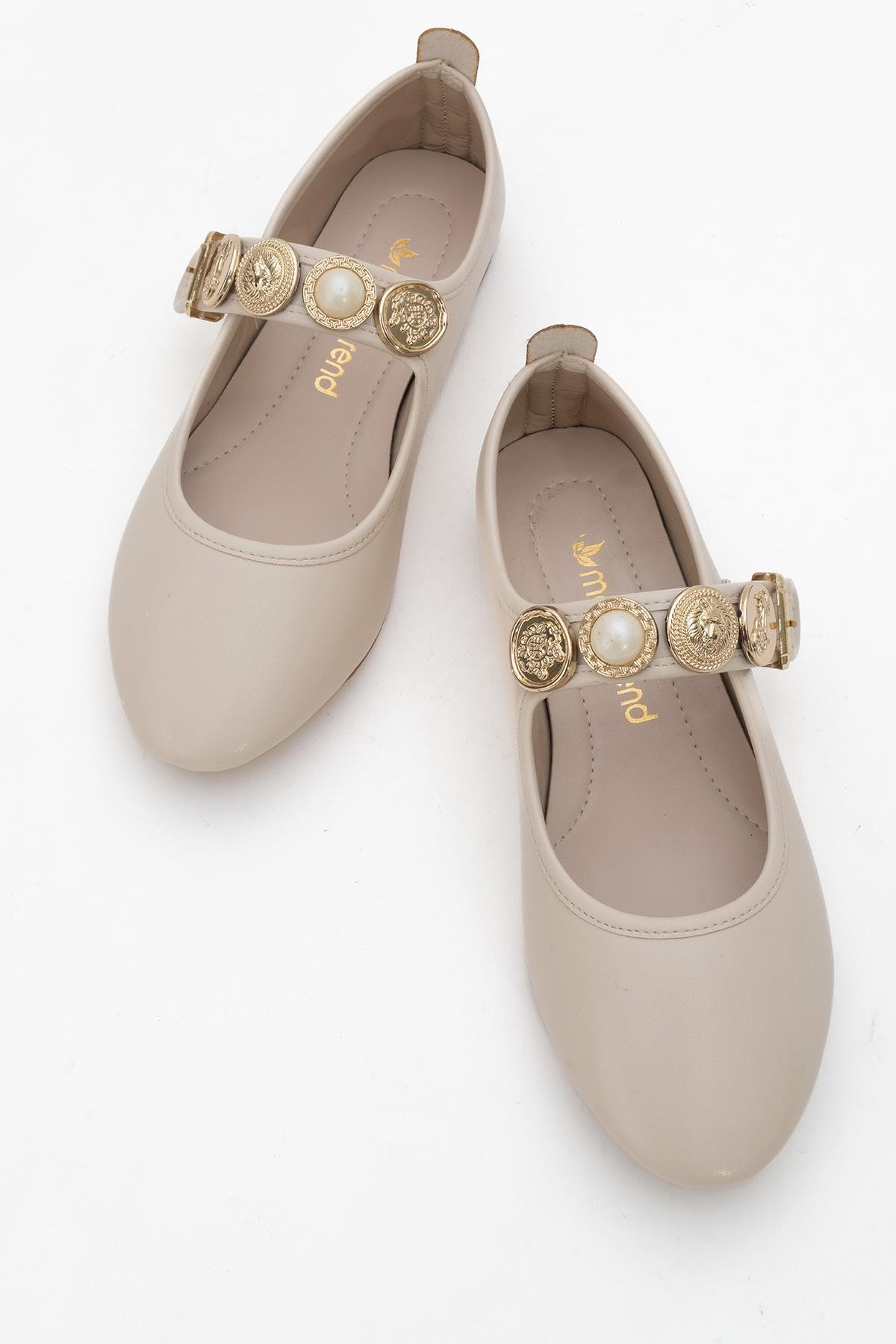 Kadın Kemerli Armalı Tek Biyeli Küt Burunlu Babet TEN - Görsel 6