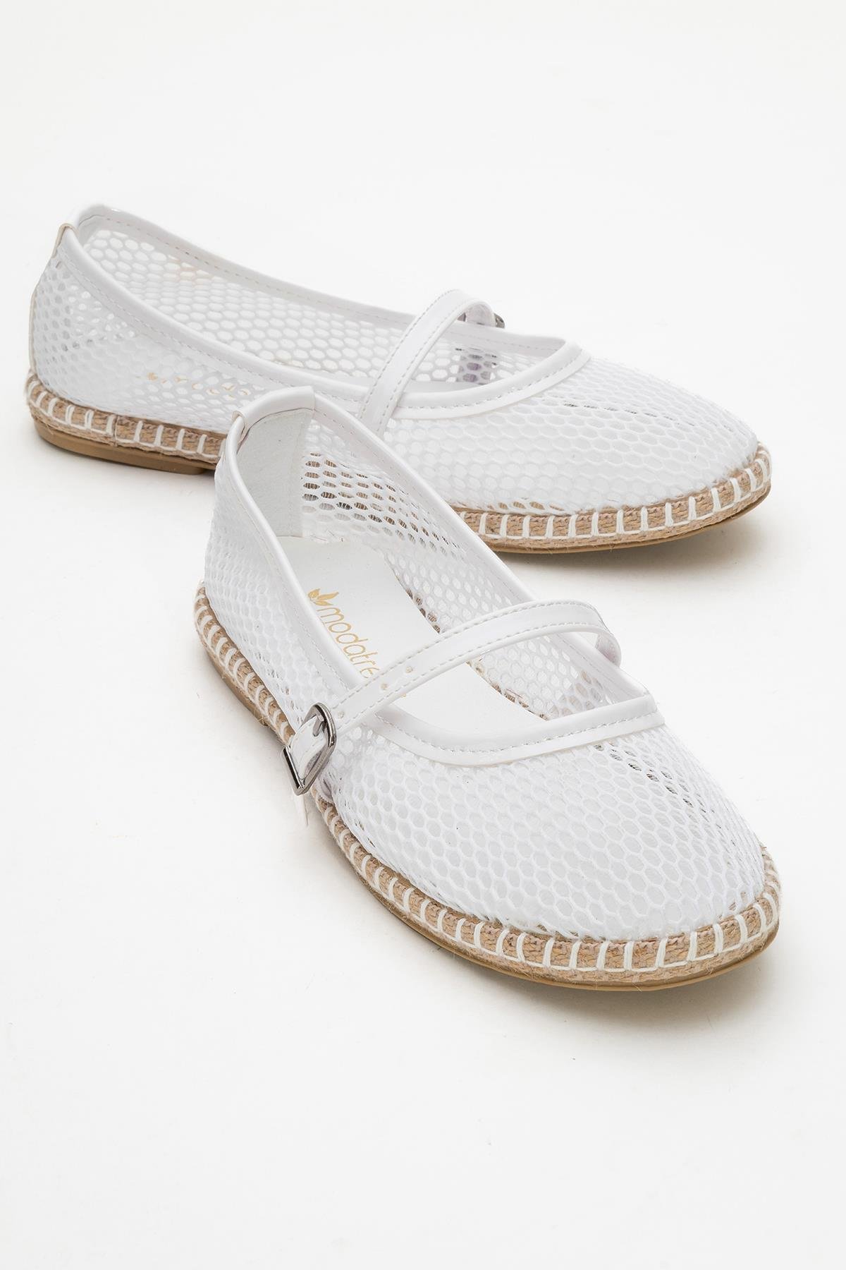 Fileli Kutlu Tek Biyeli Kadın Babet BEYAZ - Görsel 2