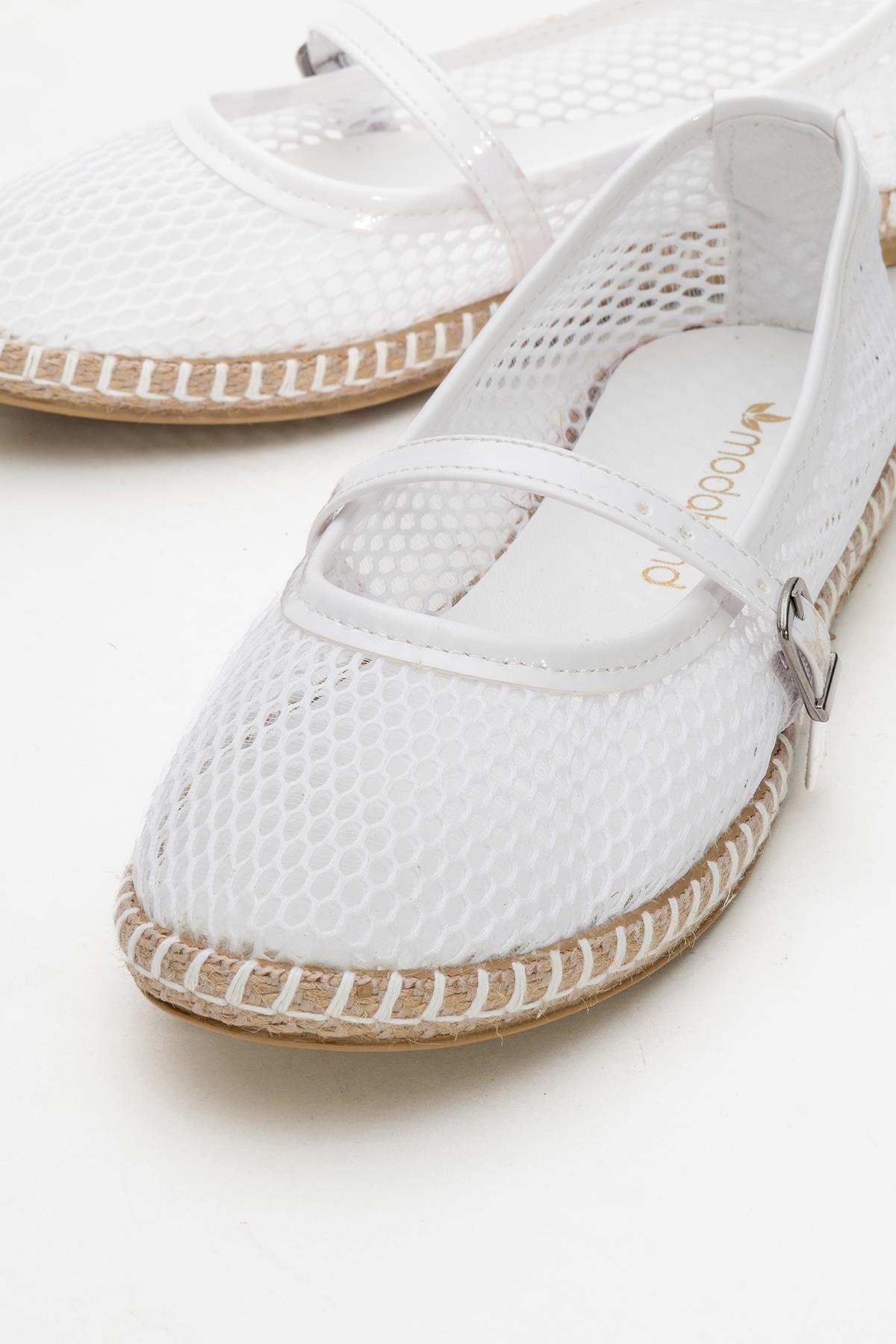 Fileli Kutlu Tek Biyeli Kadın Babet BEYAZ - Görsel 4