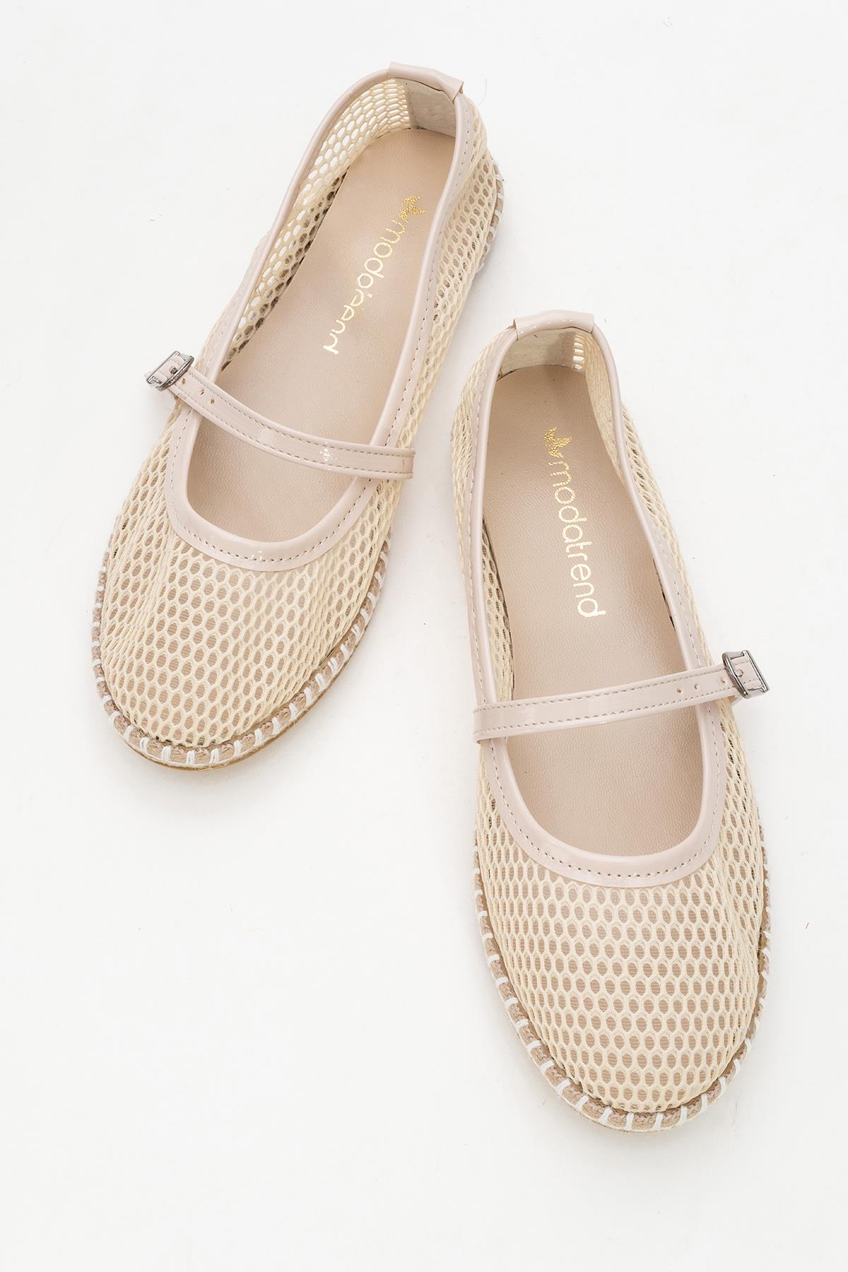 Fileli Kutlu Tek Biyeli Kadın Babet BEJ - Görsel 6