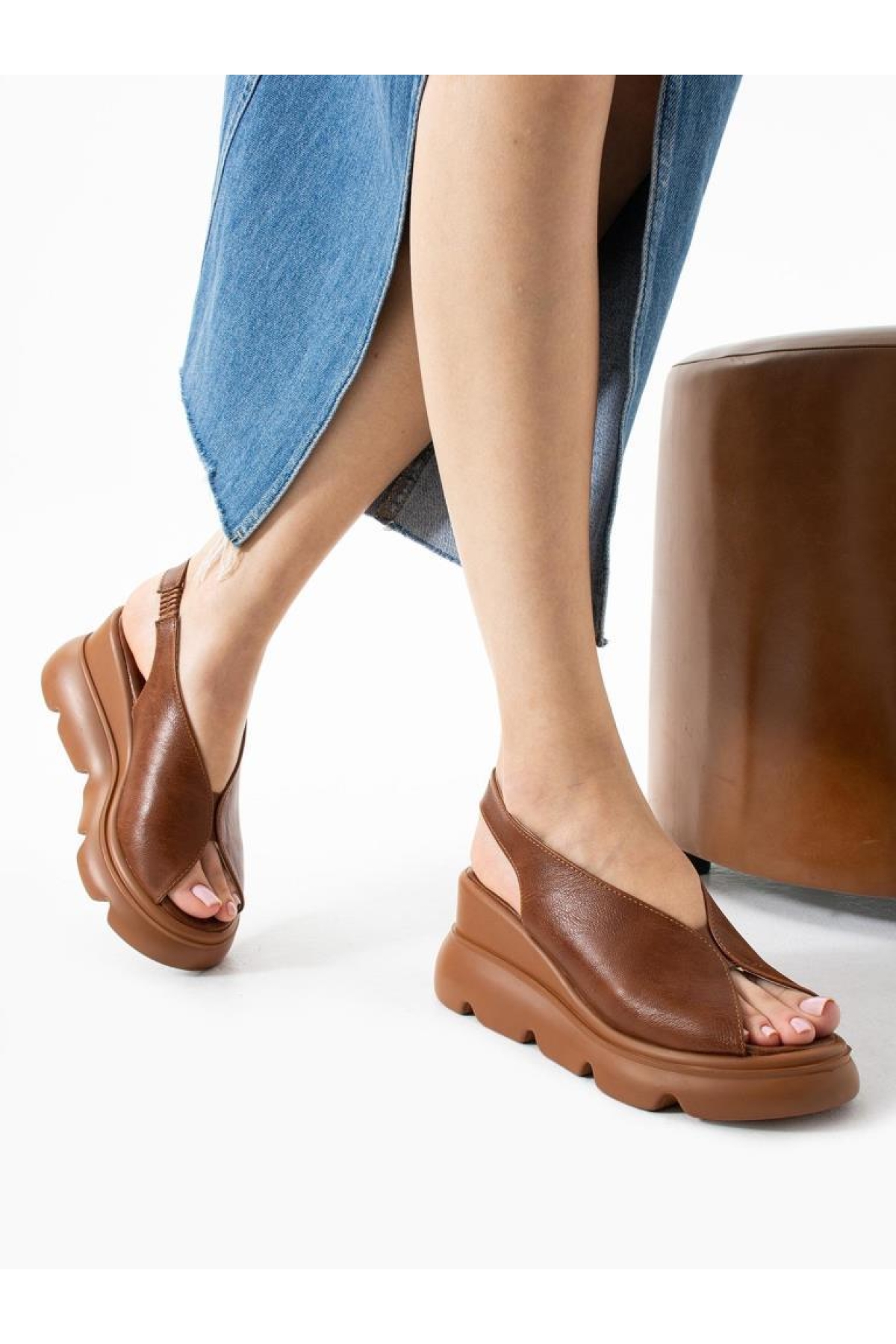 Mnrs 03211 Kadın Günlük Dolgu Topuk Sandalet - Görsel 2
