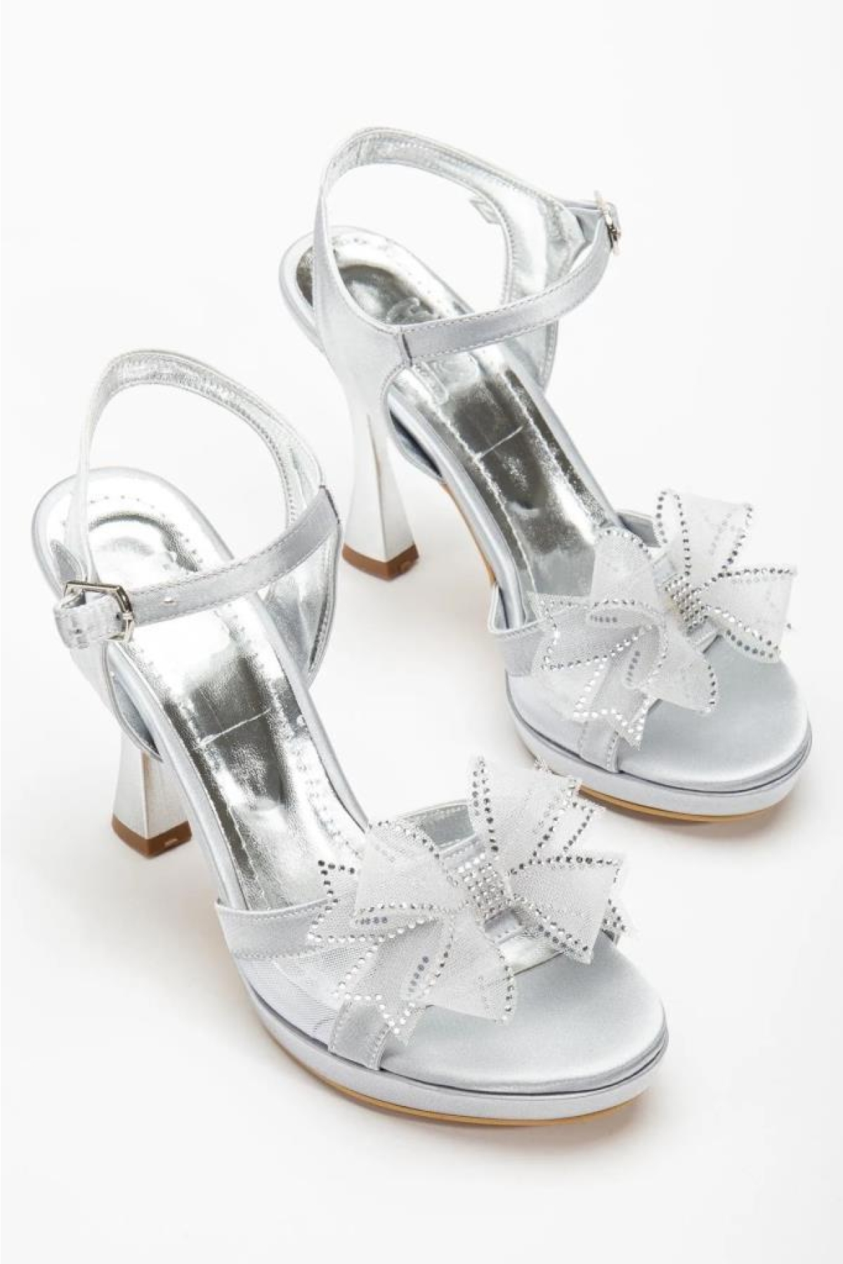 Hco 03165 Kadın Platform Topuklu Gelin Nikah Düğün Sandalet - Görsel 3