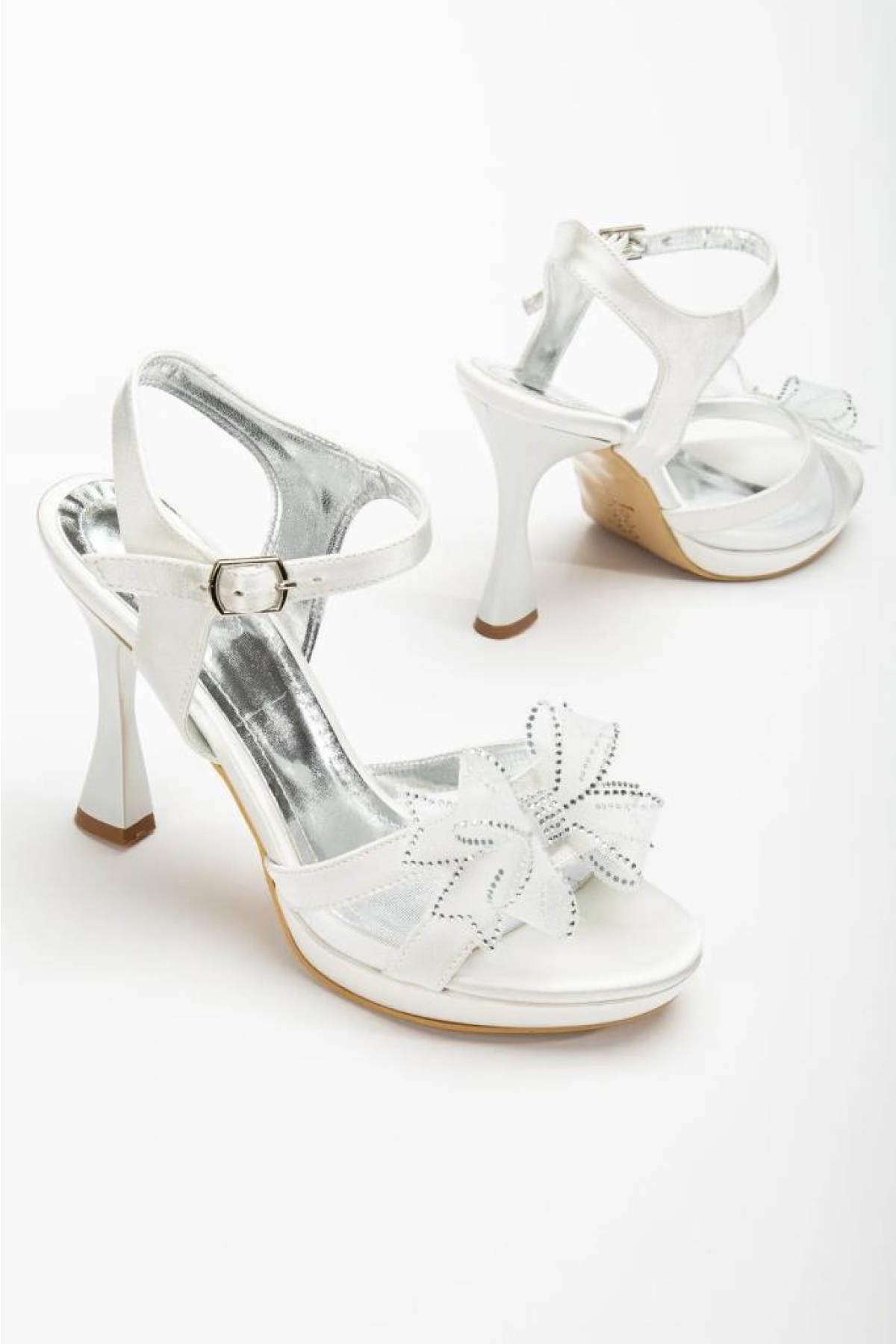 Hco 03165 Kadın Platform Topuklu Gelin Nikah Düğün Sandalet - Görsel 3