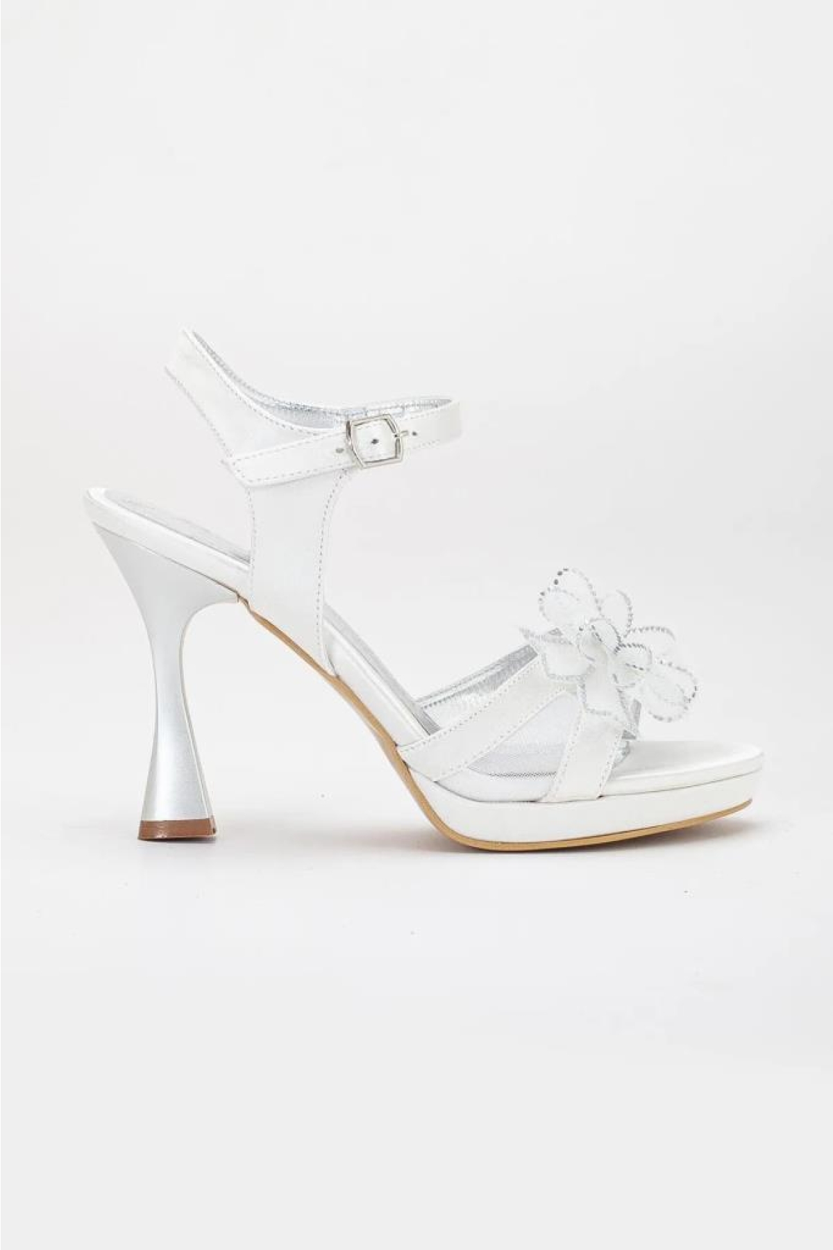 Hco 03165 Kadın Platform Topuklu Gelin Nikah Düğün Sandalet - Görsel 4
