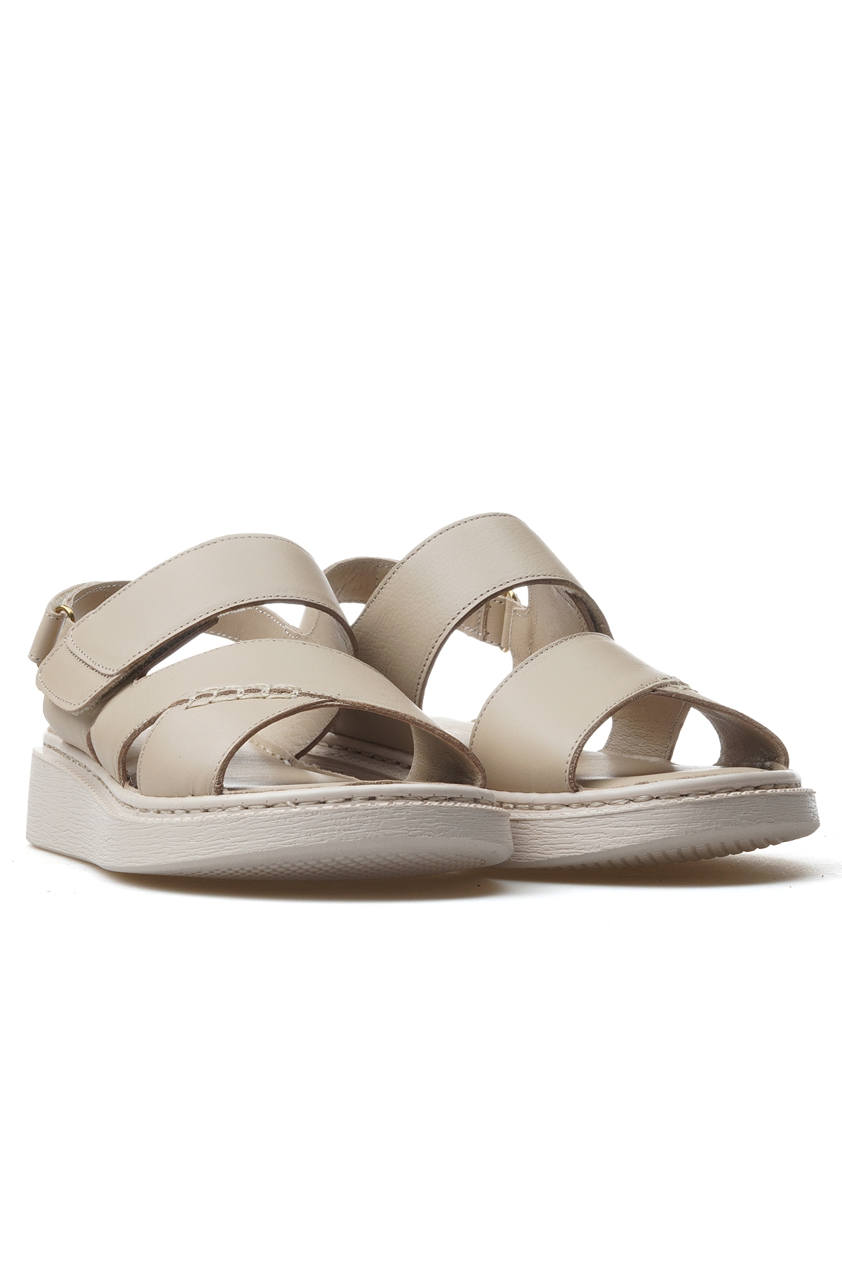 Kadın Hakiki Deri Günlük Sandalet 25y 25322469y Z Bej - Görsel 6