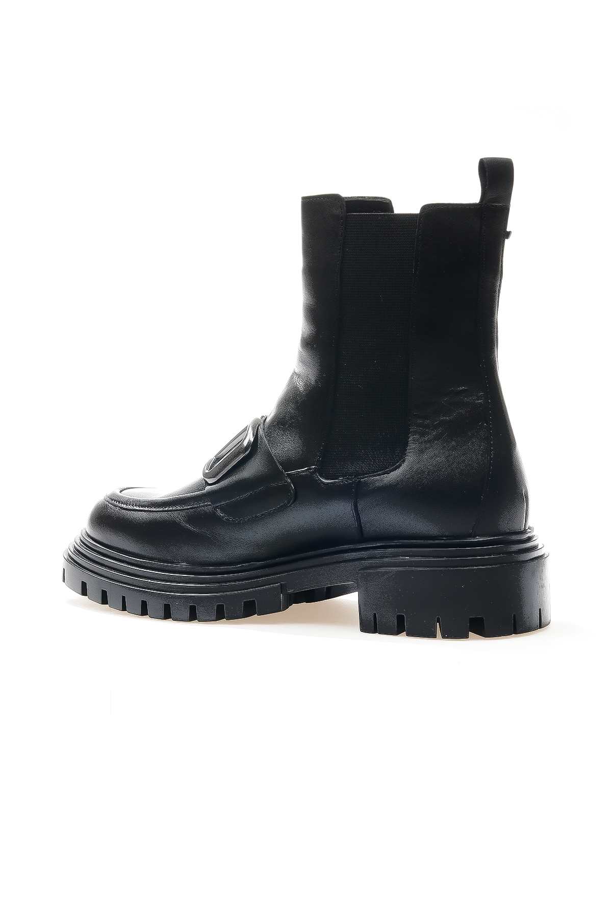 Kadın Hakiki Deri Toka Detaylı Loafer Günlük Bot (36-40) 24k 2253802k Z Siyah - Görsel 4