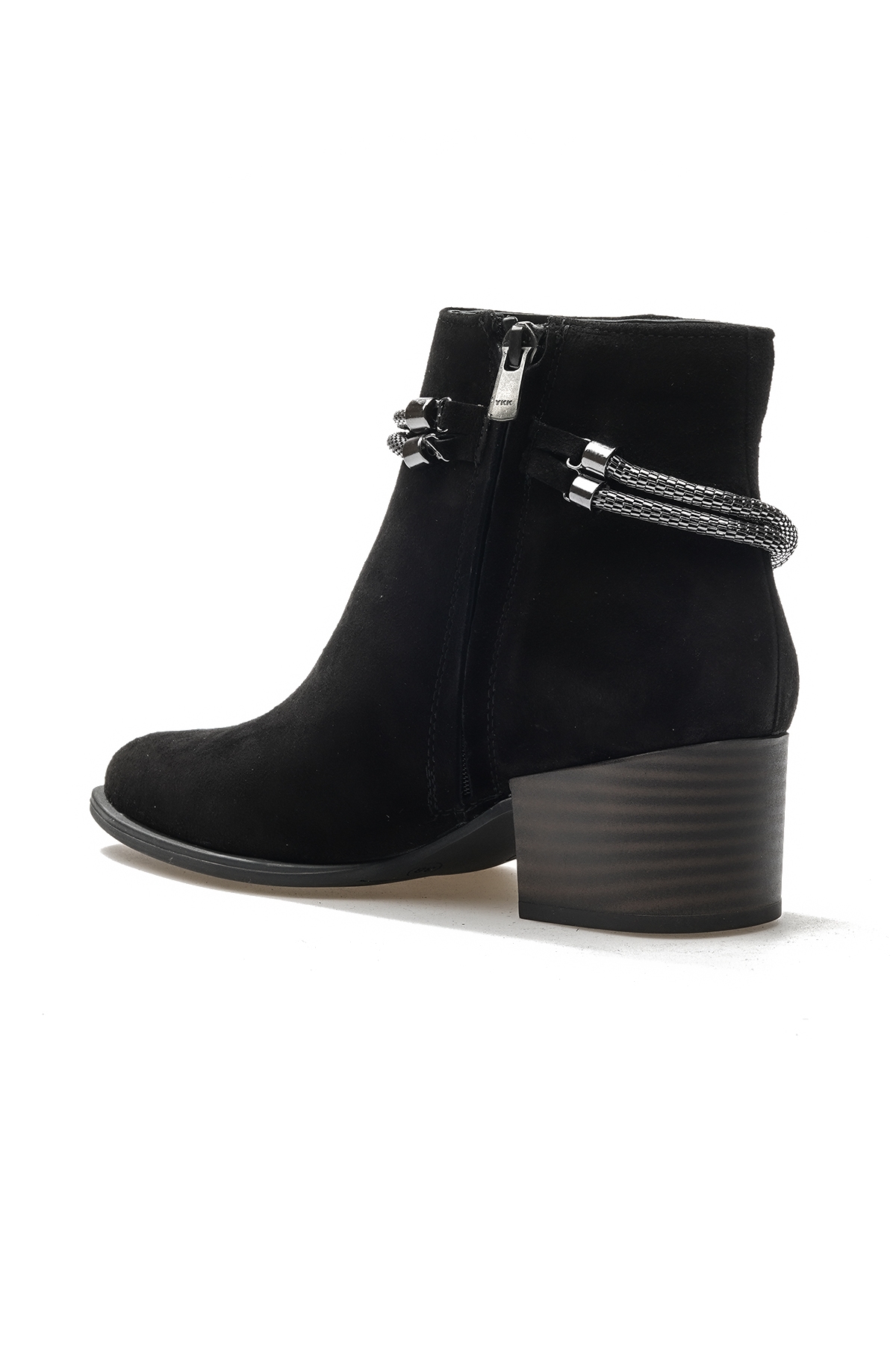 Kadın Hakiki Deri Toka Detaylı Klasik Günlük Bot 24k D24kb-4135 Z Siyah Nubuk - Görsel 4