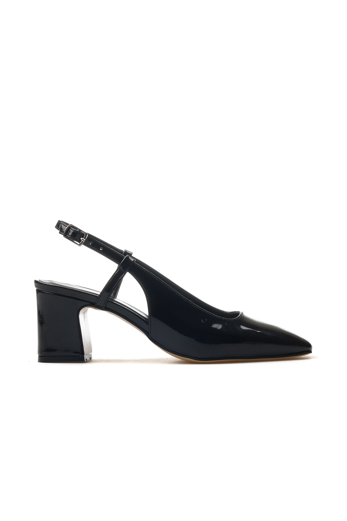 Kadın Kalın Topuklu Günlük Ayakkabı 25y Ykşk-8342 Z Siyah Rugan - Görsel 2