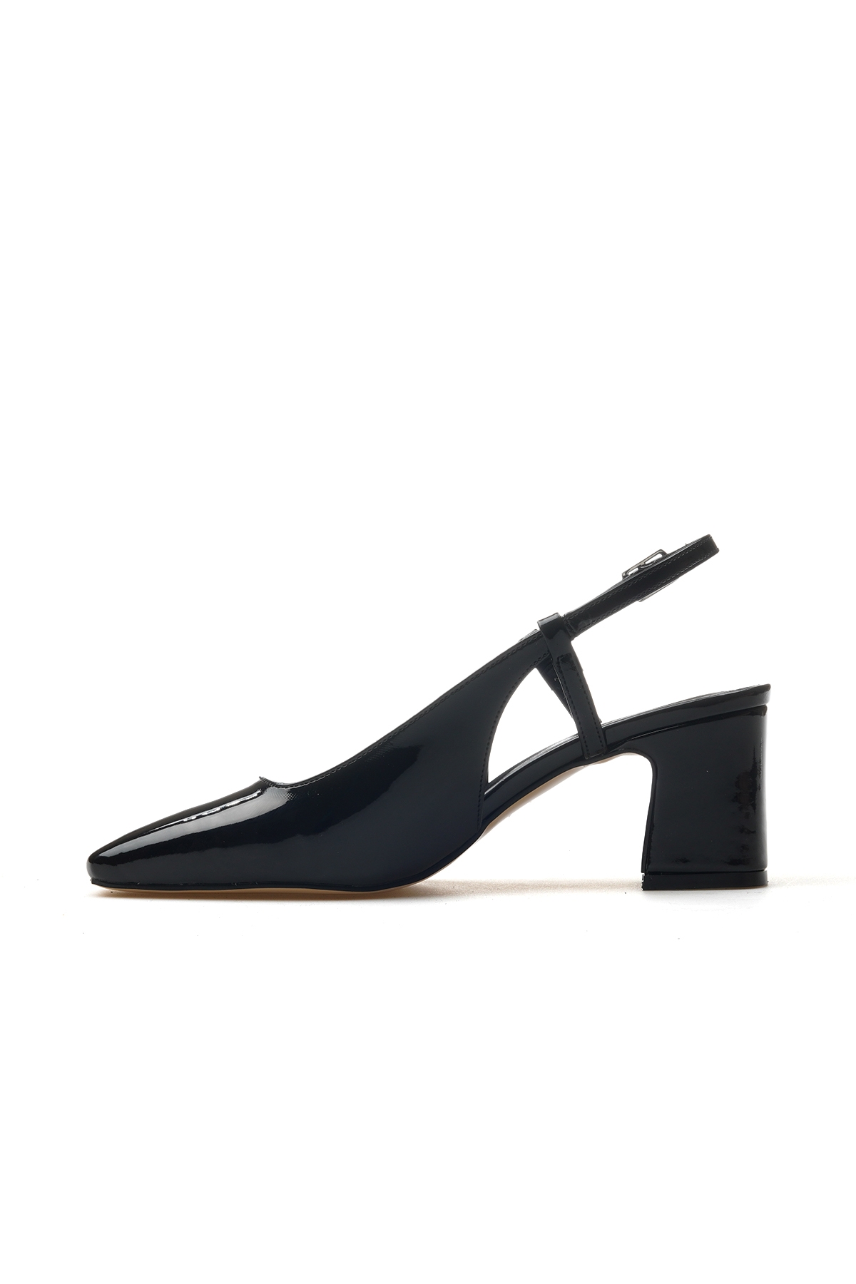 Kadın Kalın Topuklu Günlük Ayakkabı 25y Ykşk-8342 Z Siyah Rugan - Görsel 3