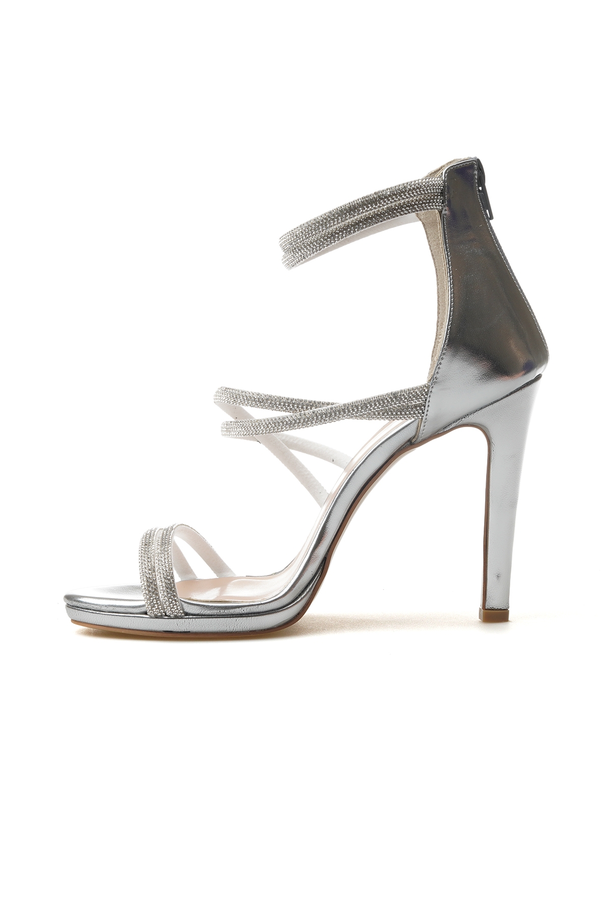 Kadın İnce Topuklu Ayakkabı 25y Ykşk-8471 Z Gümüş - Görsel 3