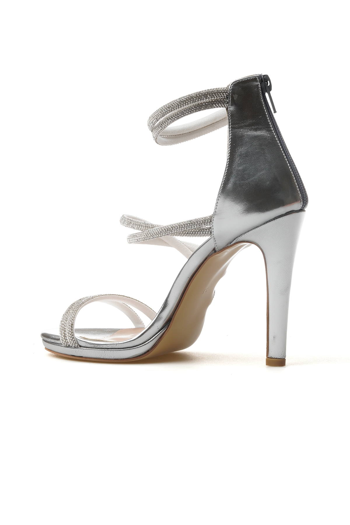 Kadın İnce Topuklu Ayakkabı 25y Ykşk-8471 Z Gümüş - Görsel 4