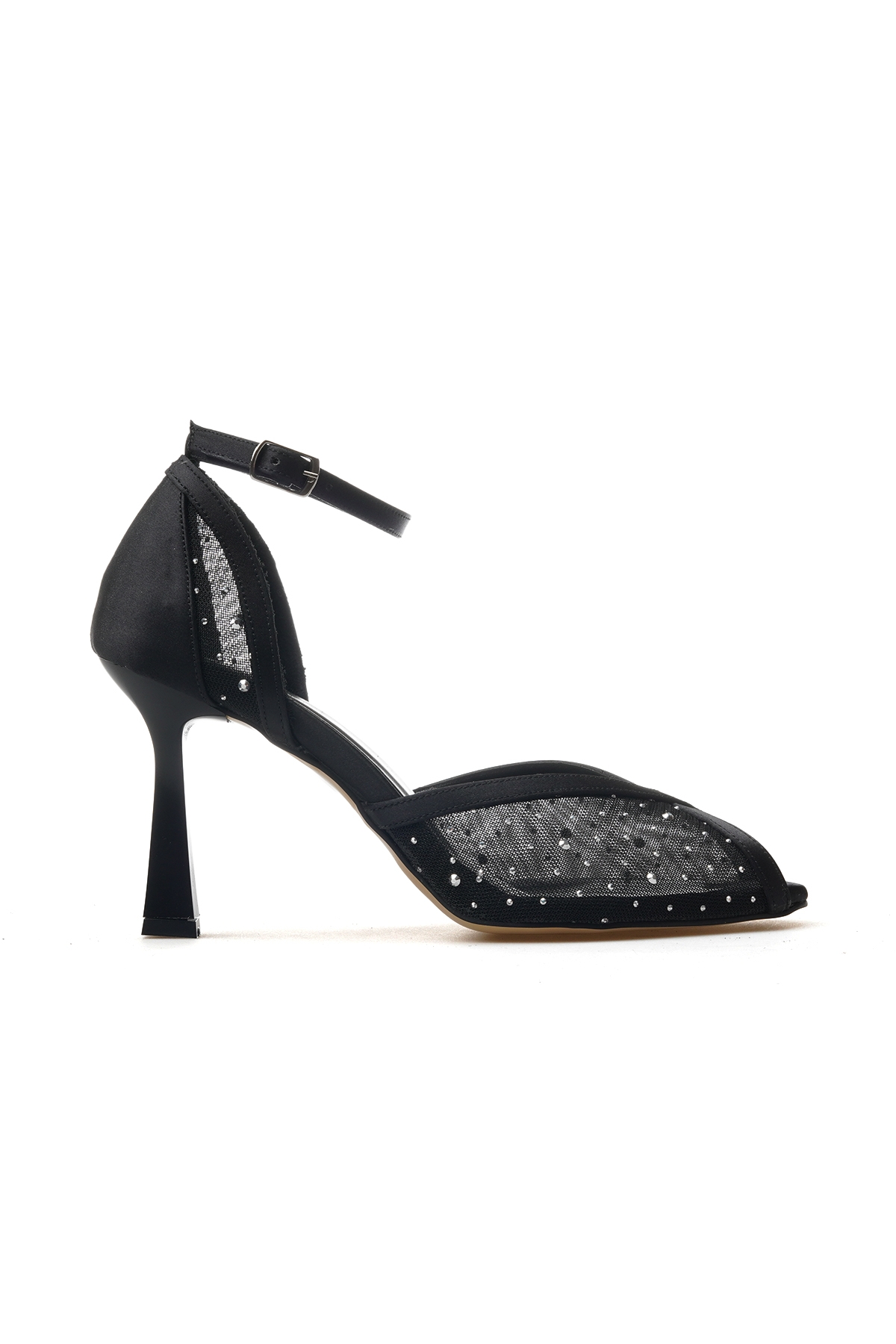 Kadın Taş Detaylı İnce Topuklu Ayakkabı 25y Ykşk-8506 Z Siyah - Görsel 2