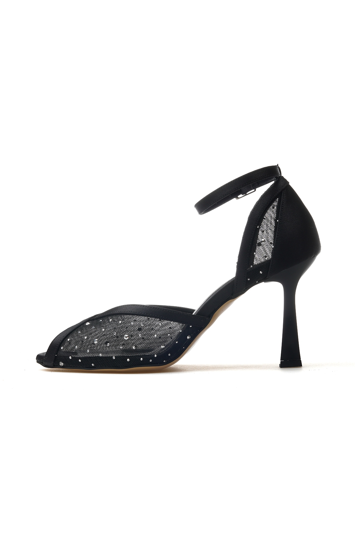 Kadın Taş Detaylı İnce Topuklu Ayakkabı 25y Ykşk-8506 Z Siyah - Görsel 3