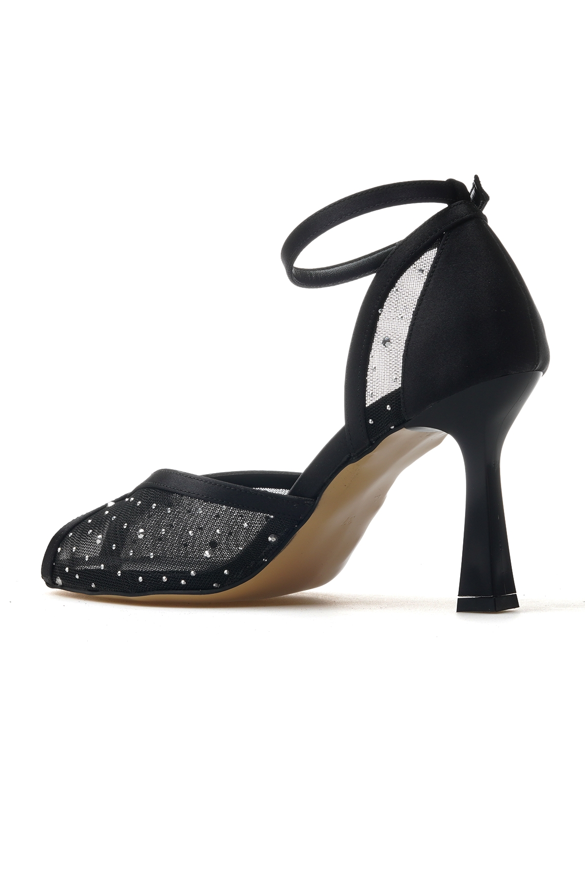 Kadın Taş Detaylı İnce Topuklu Ayakkabı 25y Ykşk-8506 Z Siyah - Görsel 4