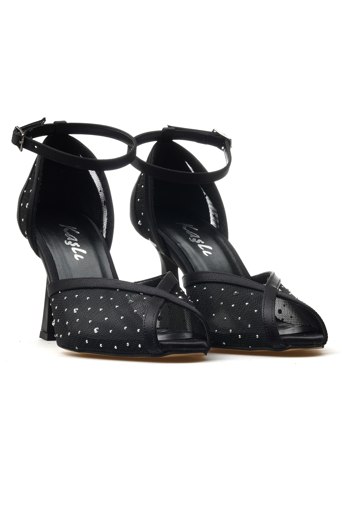 Kadın Taş Detaylı İnce Topuklu Ayakkabı 25y Ykşk-8506 Z Siyah - Görsel 6