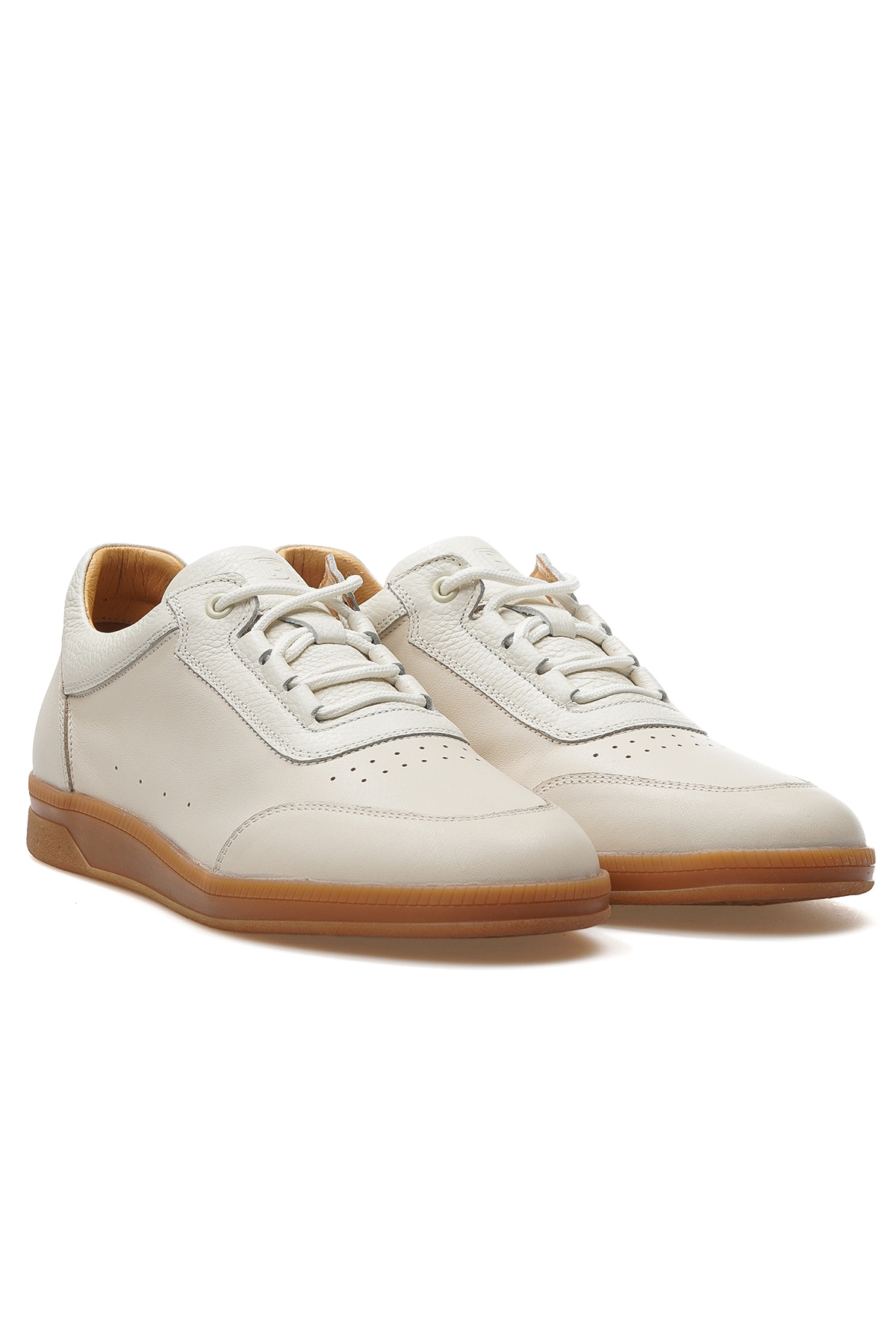 Erkek Hakiki Deri Günlük Ayakkabı 25y H1031 M Kemik - Görsel 6