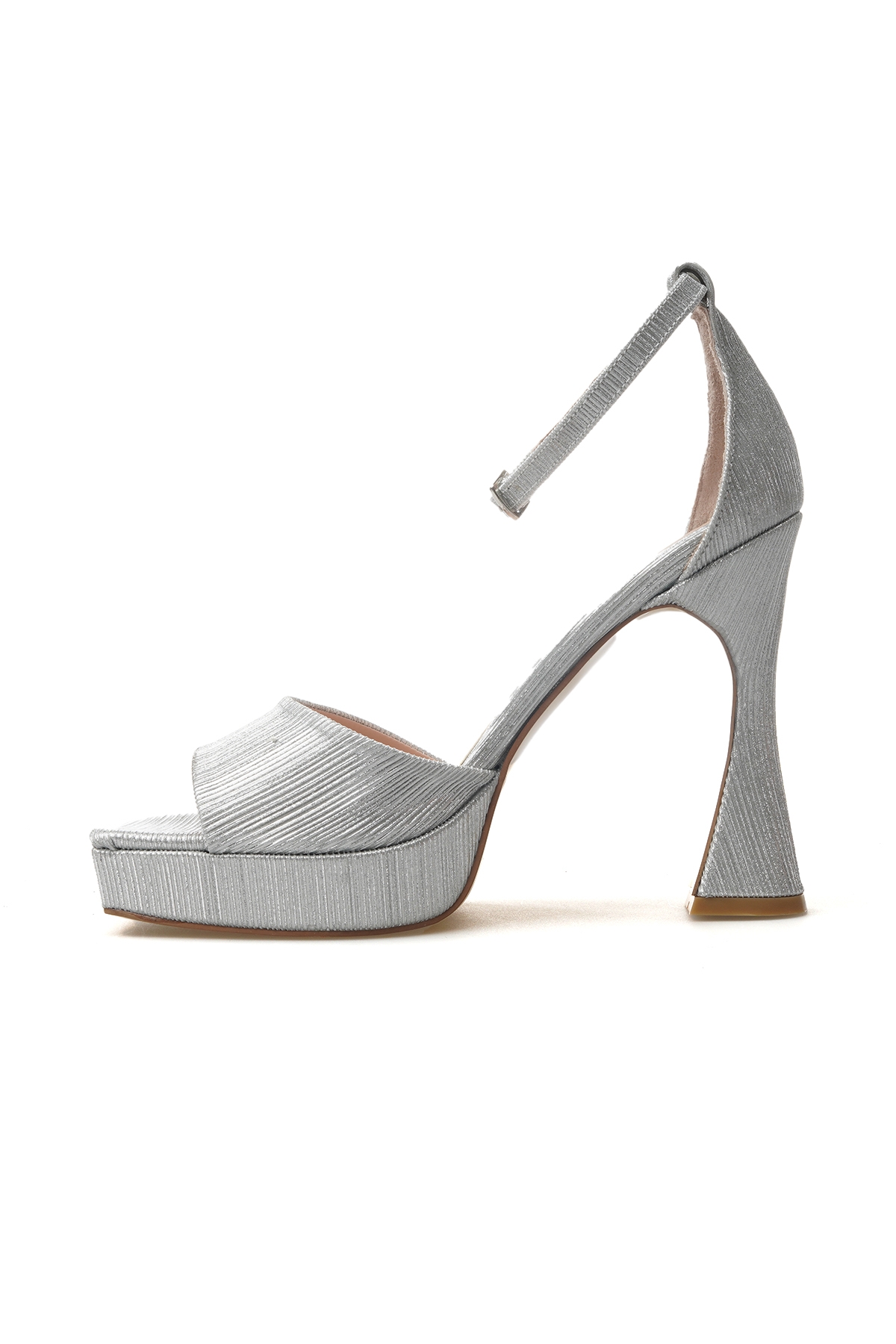 Kadın Yüksek Topuklu Ayakkabı 25y Ykşk-8188 Z Gümüş - Görsel 3