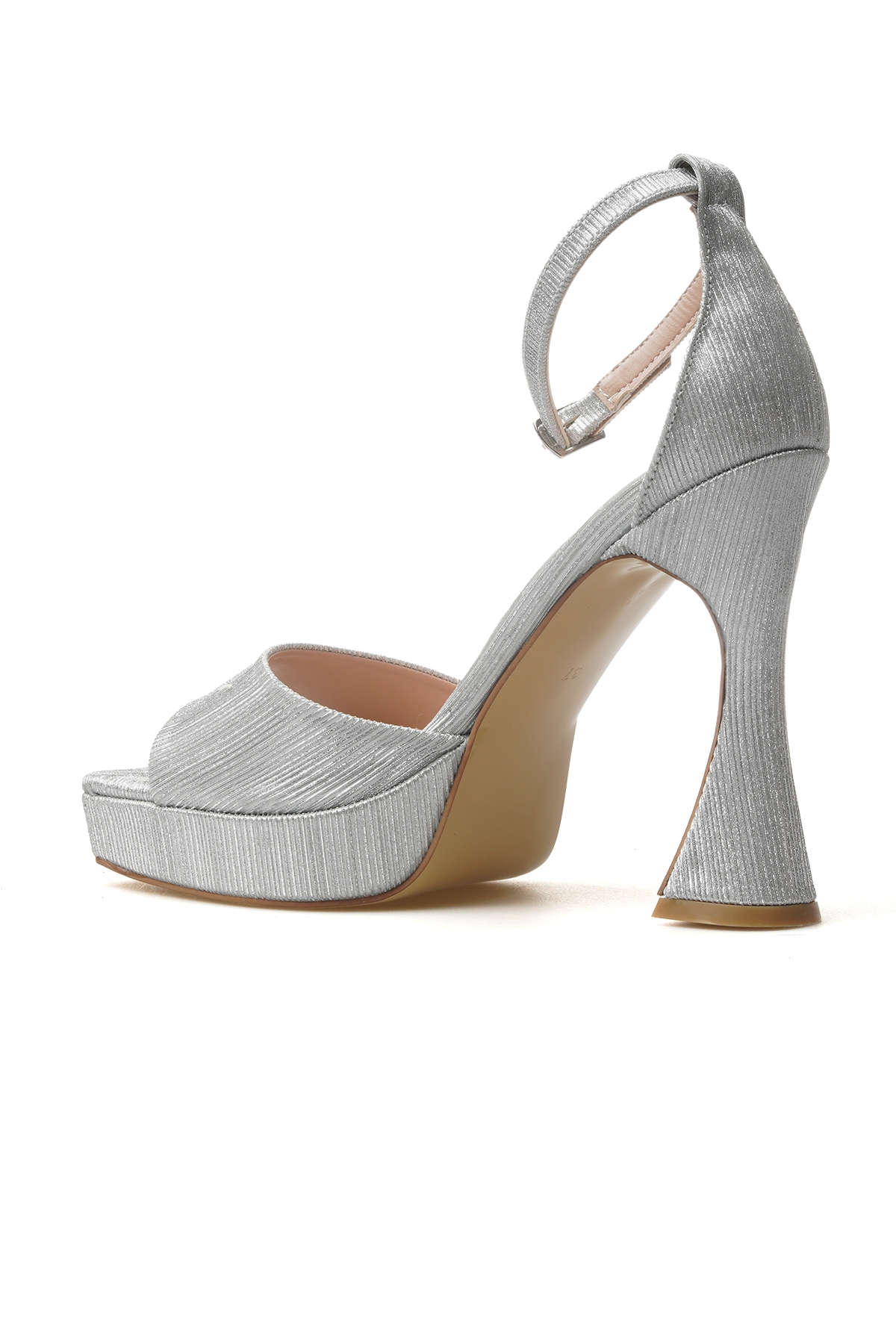 Kadın Yüksek Topuklu Ayakkabı 25y Ykşk-8188 Z Gümüş - Görsel 4