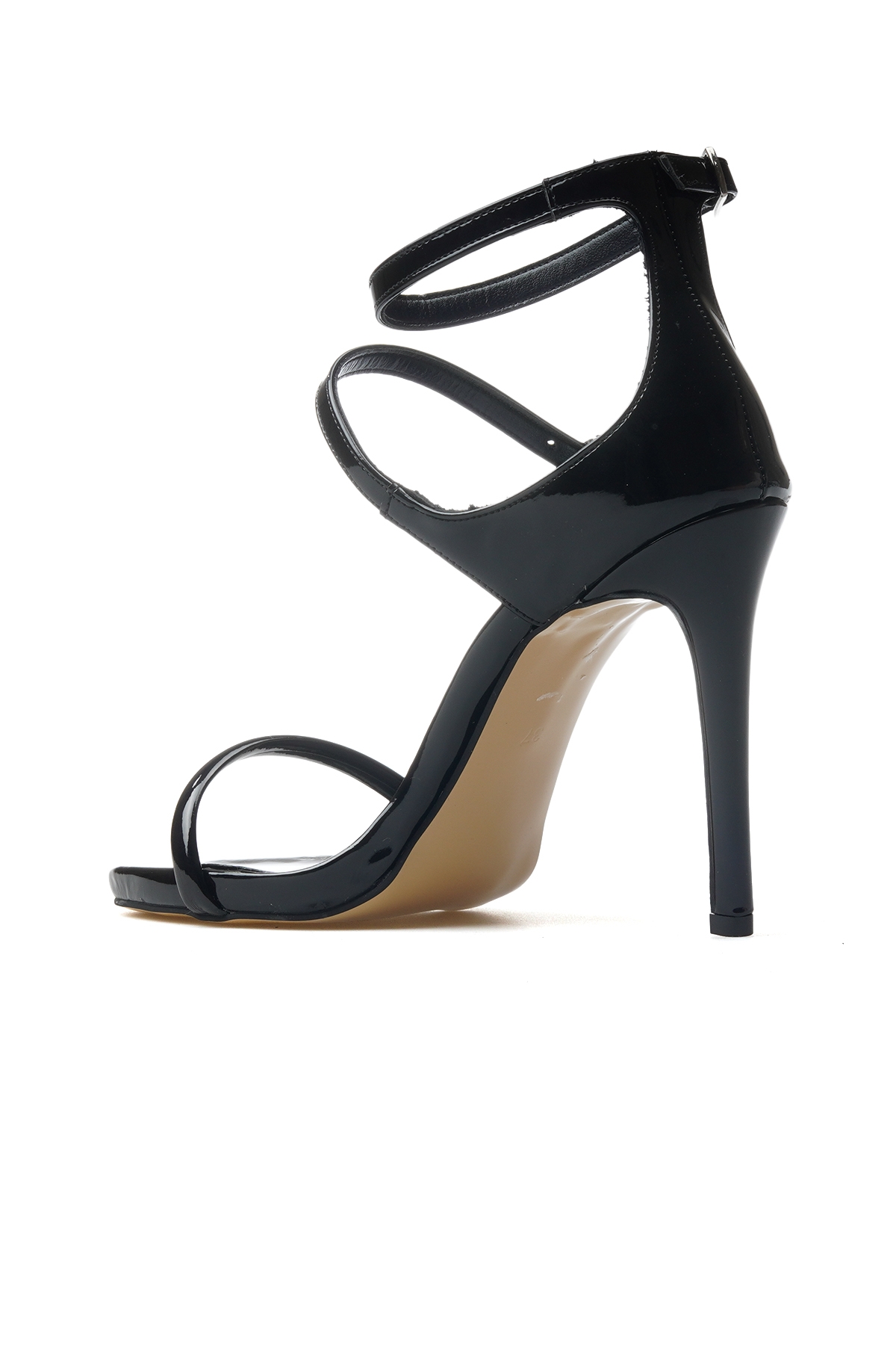 Kadın İnce Topuklu Ayakkabı 25y Ykş.8505 Z Siyah Rugan - Görsel 4