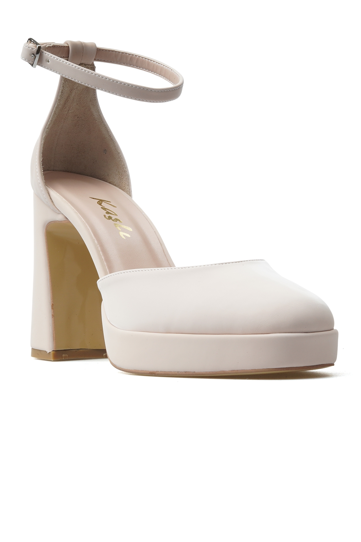 Kadın Platform Topuklu Ayakkabı 25y Ykş.8391 Z Bej - Görsel 5