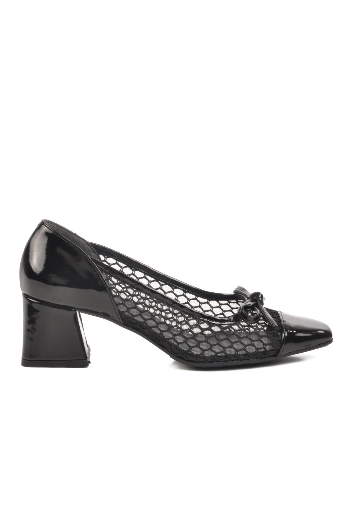 Siyah Rugan Tekstil Kadın Abiye Ayakkabı 250230 Z - Görsel 4