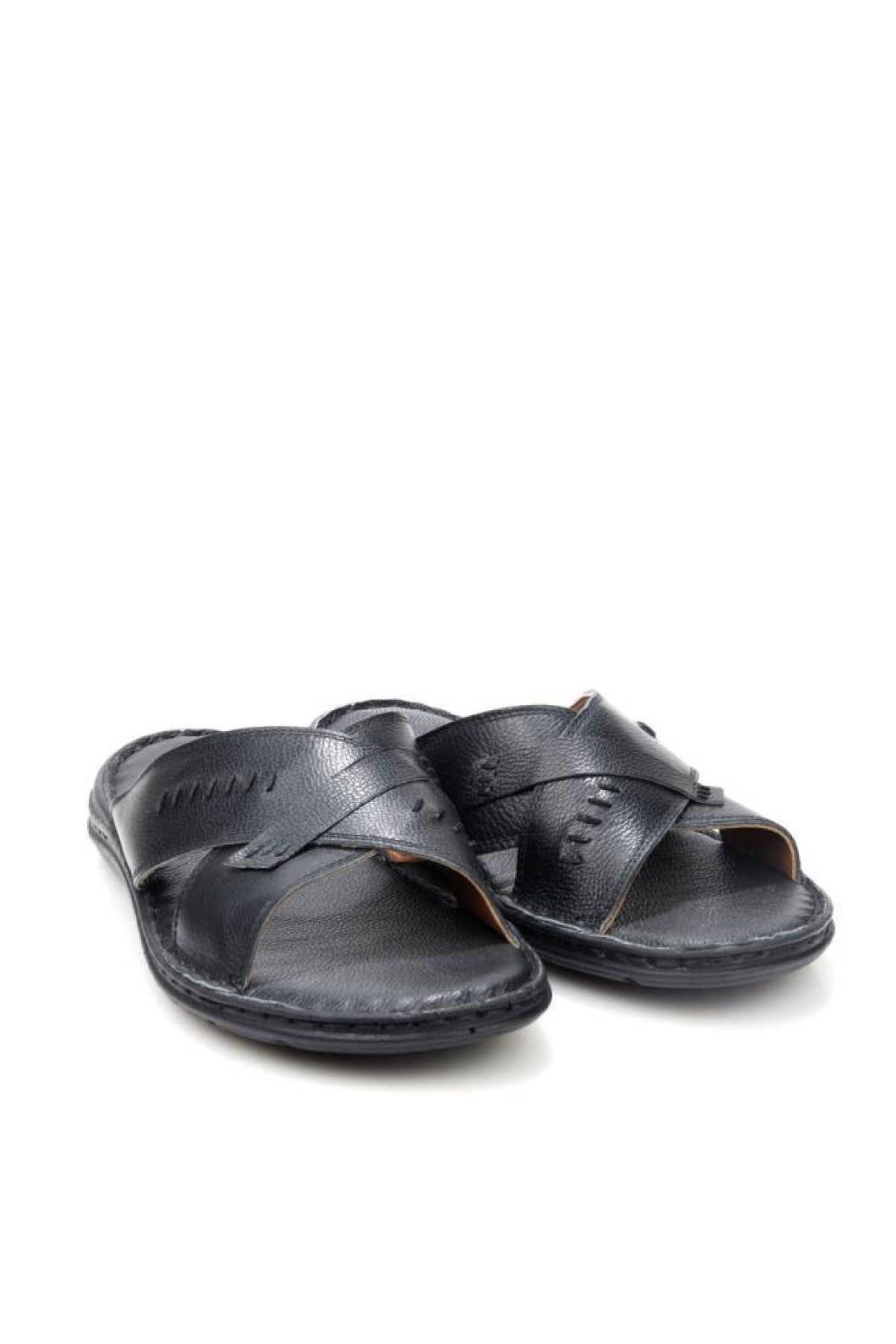 Pisagor PS-33520 Ortopedik Erkek Masaj Tabanlı Hakiki Deri Terlik - Görsel 3