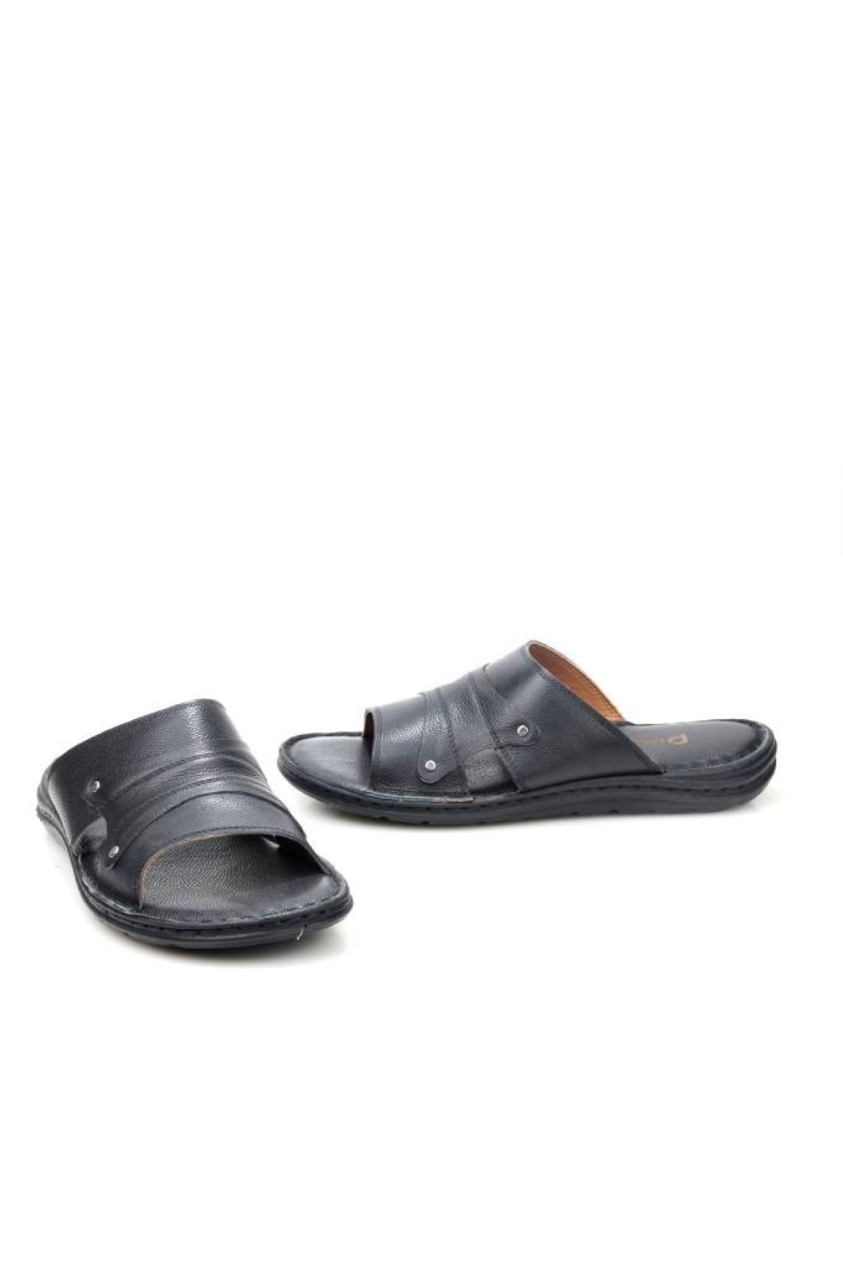 Pisagor PS-33530 Ortopedik Erkek Masaj Tabanlı Hakiki Deri Terlik - Görsel 4