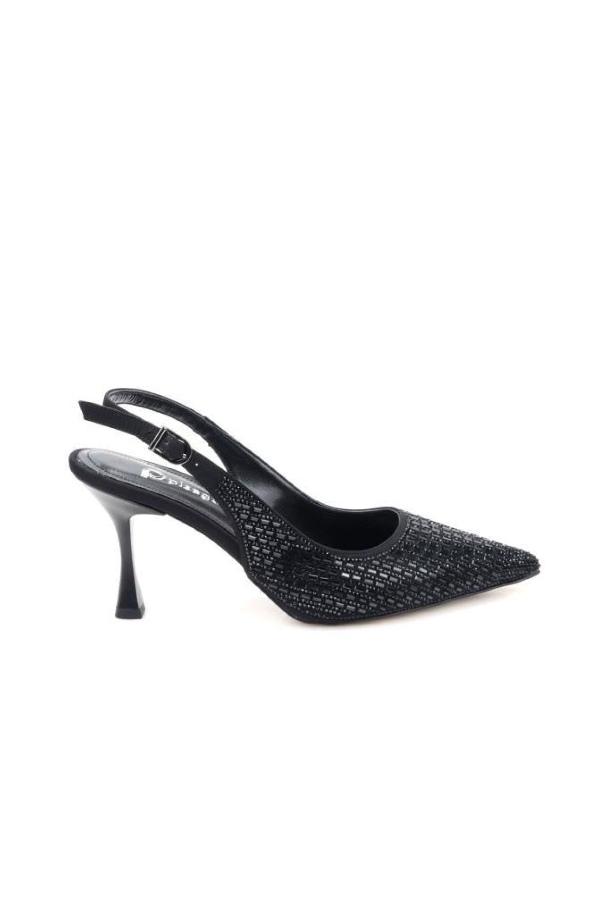 Pisagor Ps-31971 8 Cm Topuklu Kadın Taşlı Arkası Açık Stiletto Abiye Ayakkabı - Görsel 2