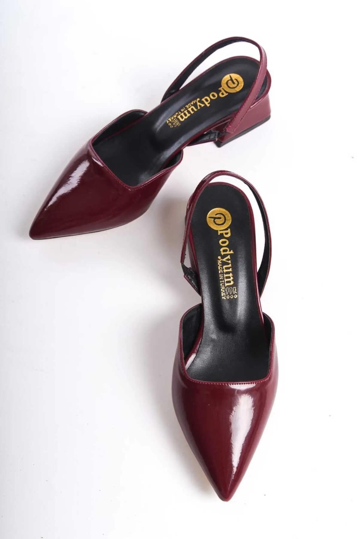 Kadın Sivri Burun Arkası Açık Klasik Topuklu Ayakkabı - Görsel 4